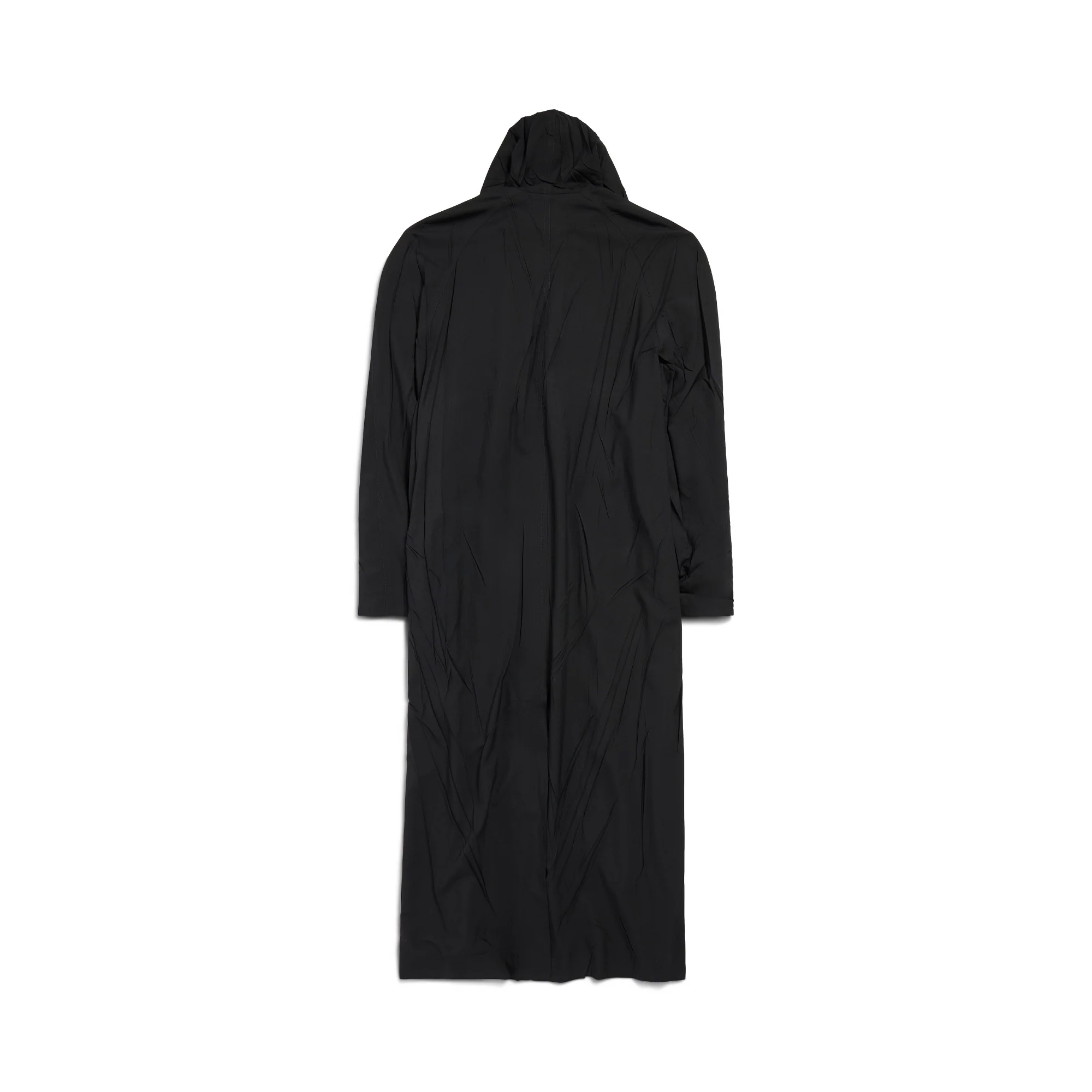 Raglan Hooded Coat - Black