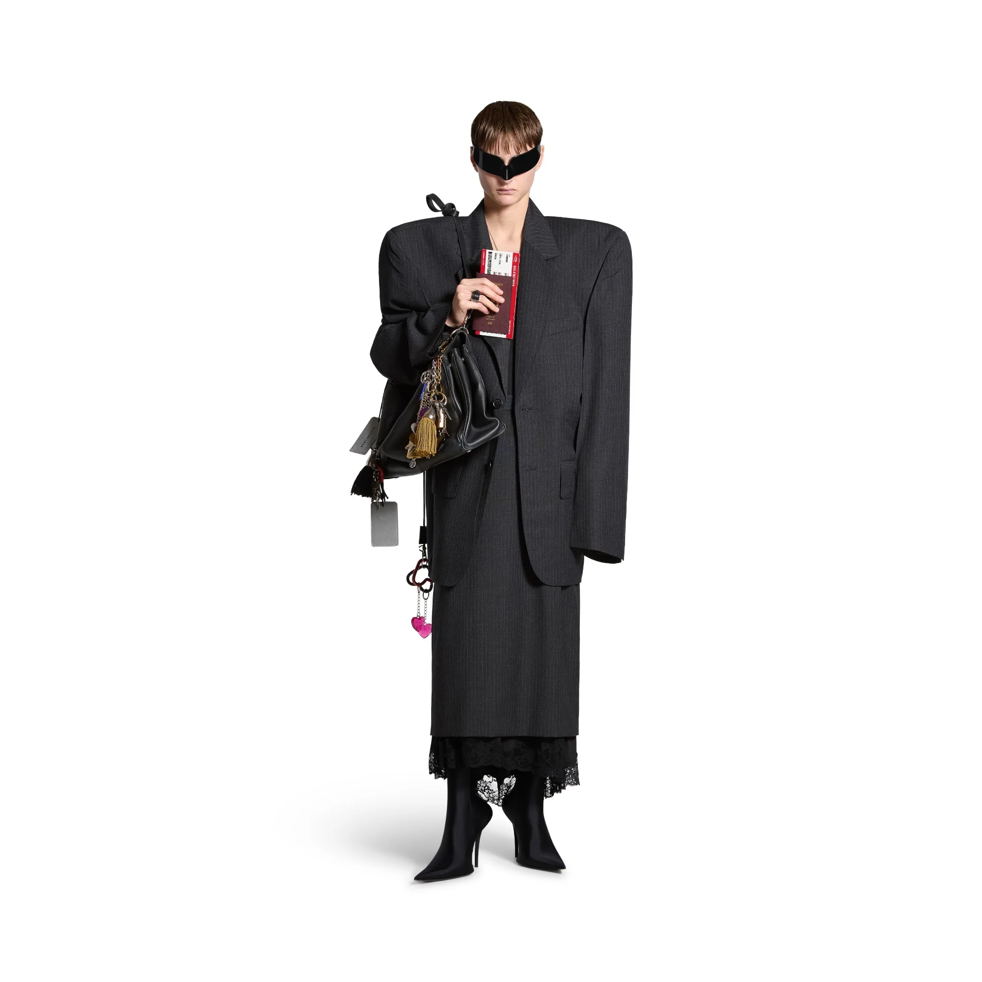 Cut Away Boxy Jacket - Anthracite - Image 3