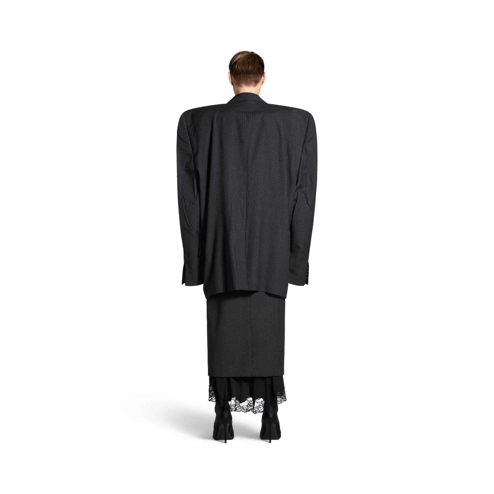 Cut Away Boxy Jacket - Anthracite - Image 4