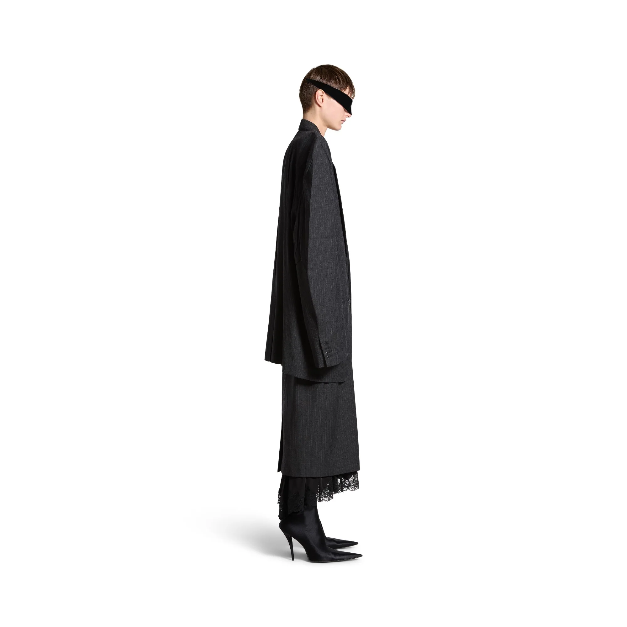Cut Away Boxy Jacket - Anthracite - Image 5