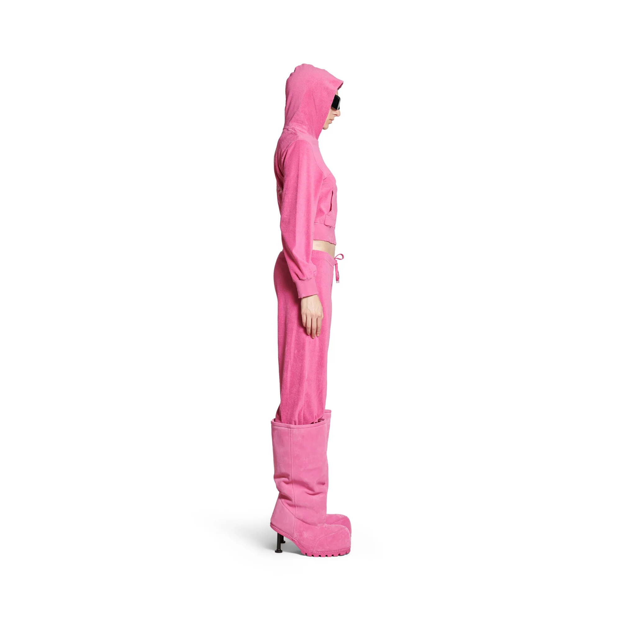 Fitted Tracksuit Jacket - Dark Pink - Image 3