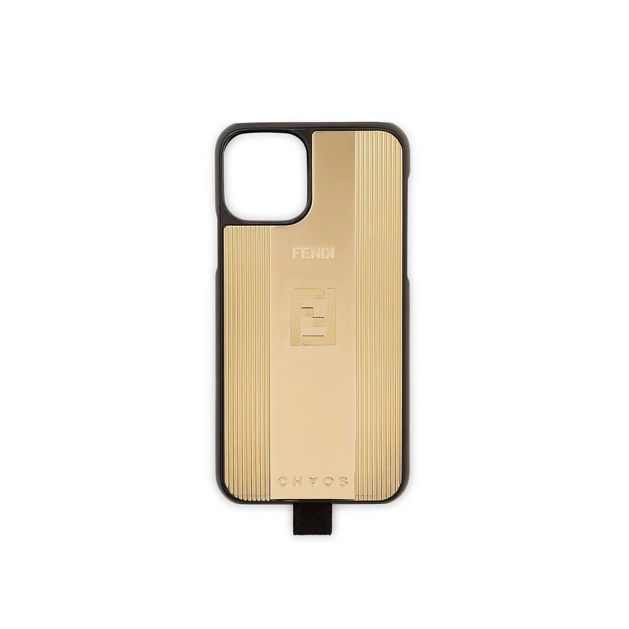 Women's Fendi Chaos Phone Pouch 11 Pro - Soft Gold + Black