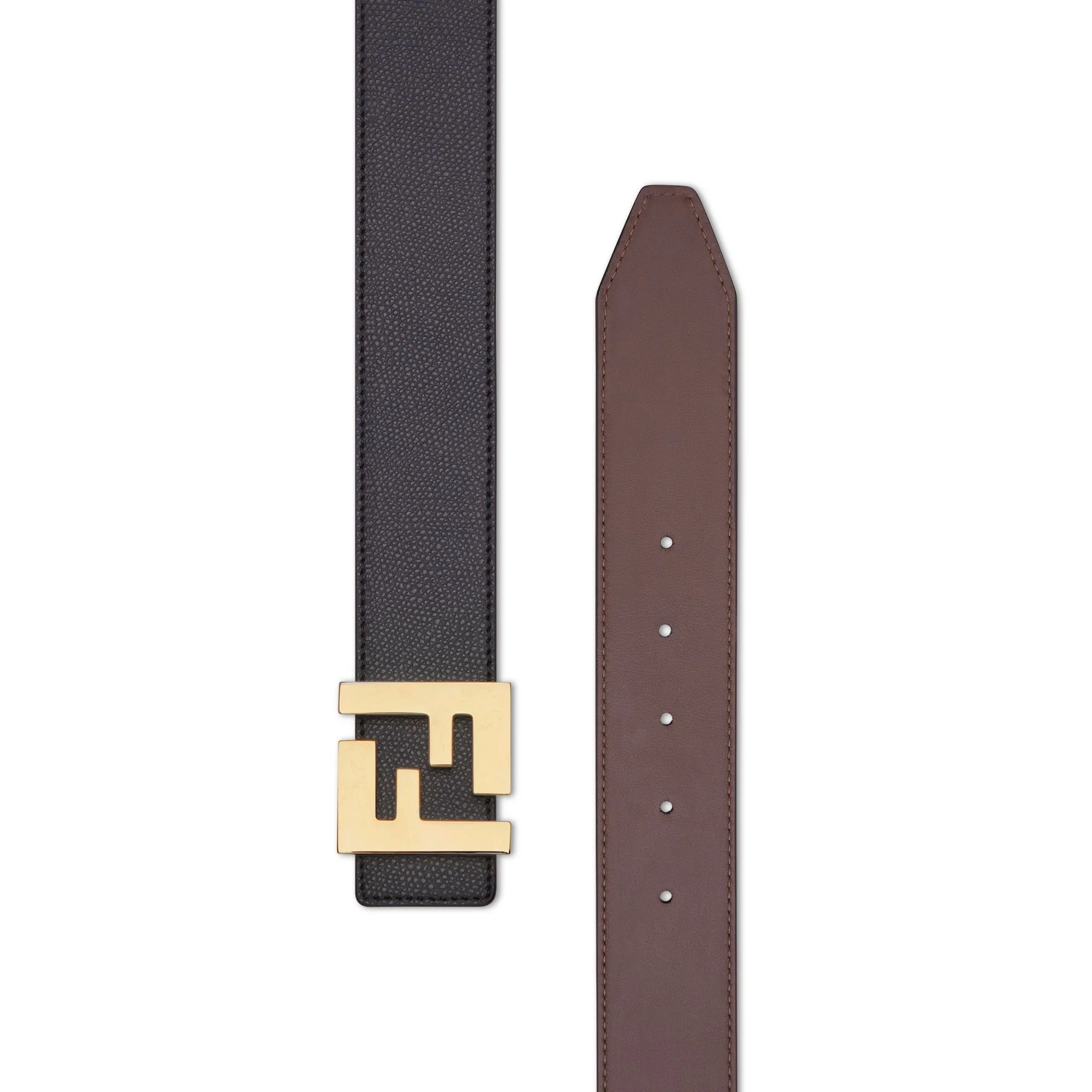 Men's SQUARED FF Belt Reversible - Black + Moresco + Soft Gold - Image 2