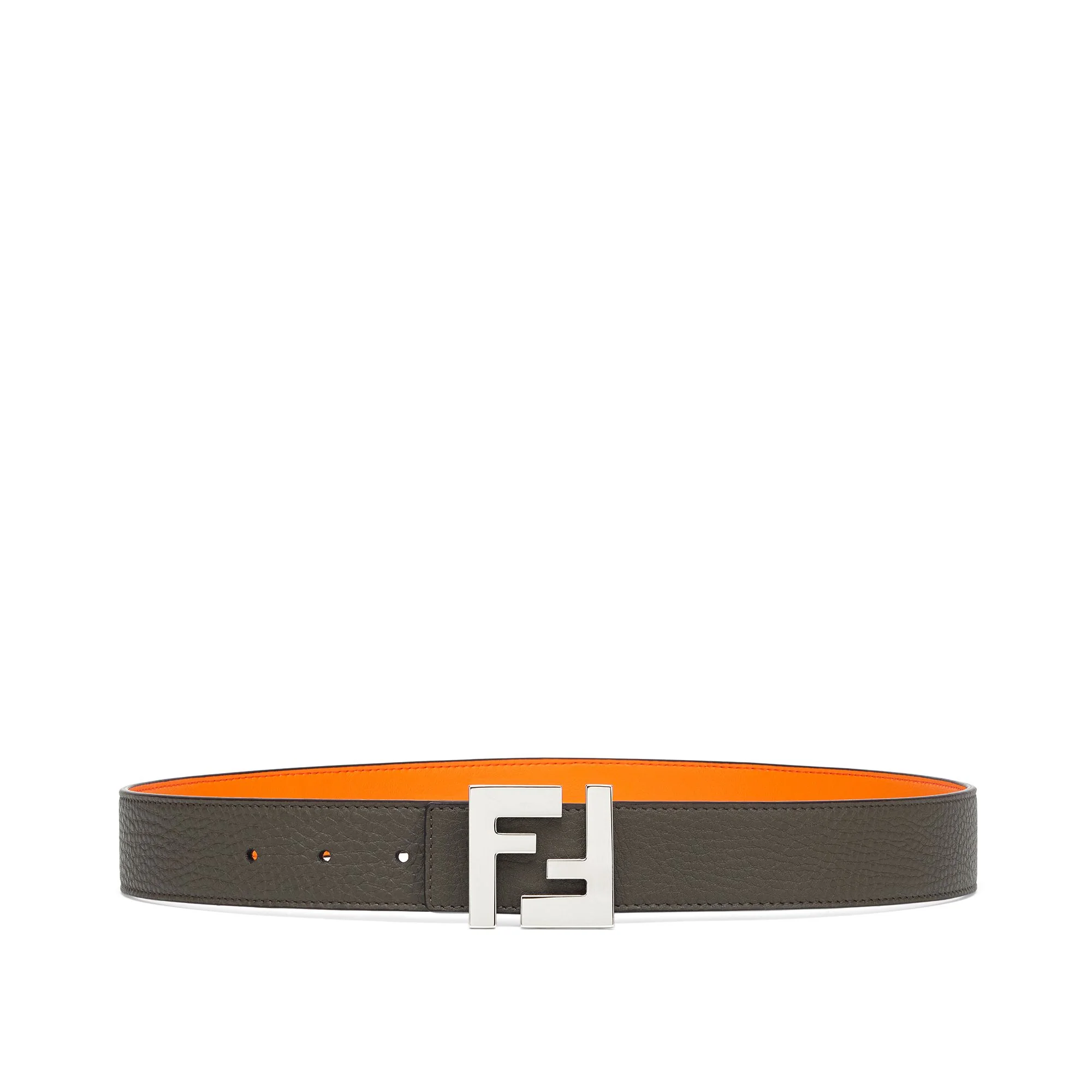 Men's SQUARED FF Belt Reversible - Military Green + Orange Cachi + Palladium