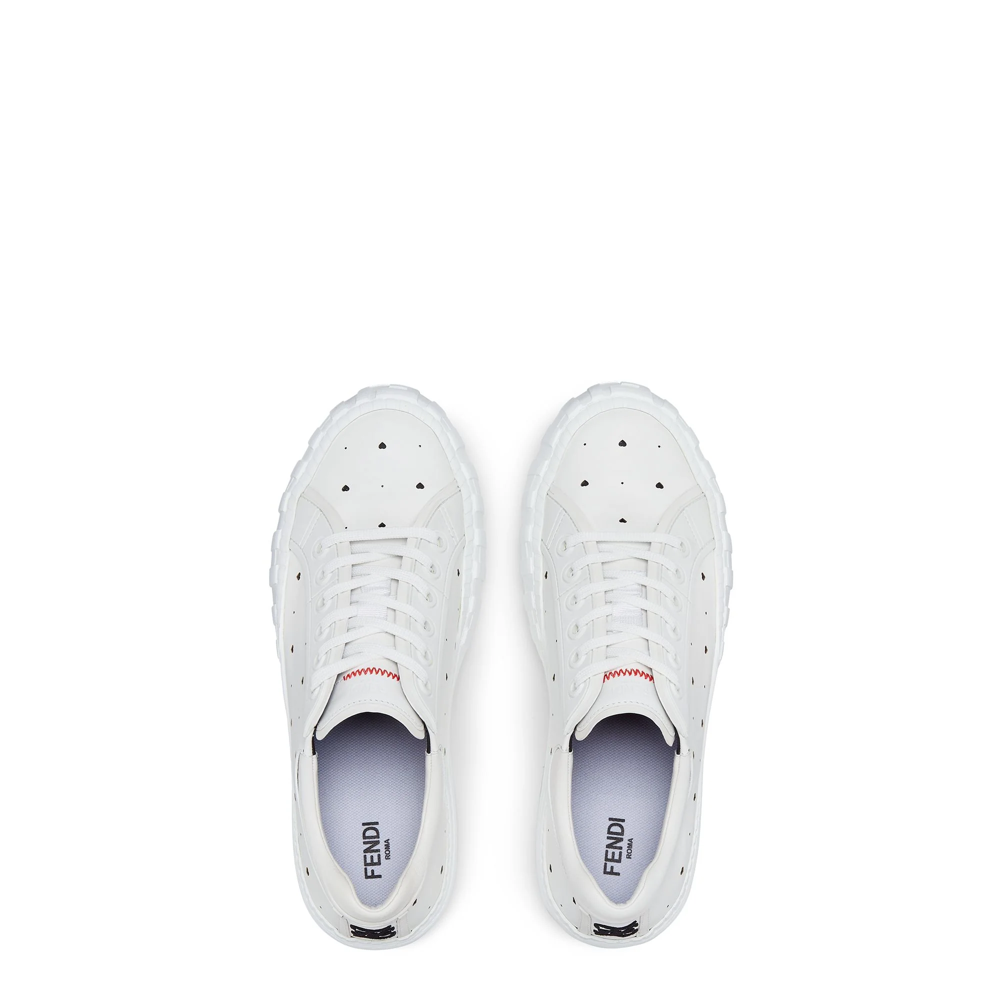 Men's Fendi Force Sneaker - Ultra White + Ultra White Black - Image 4