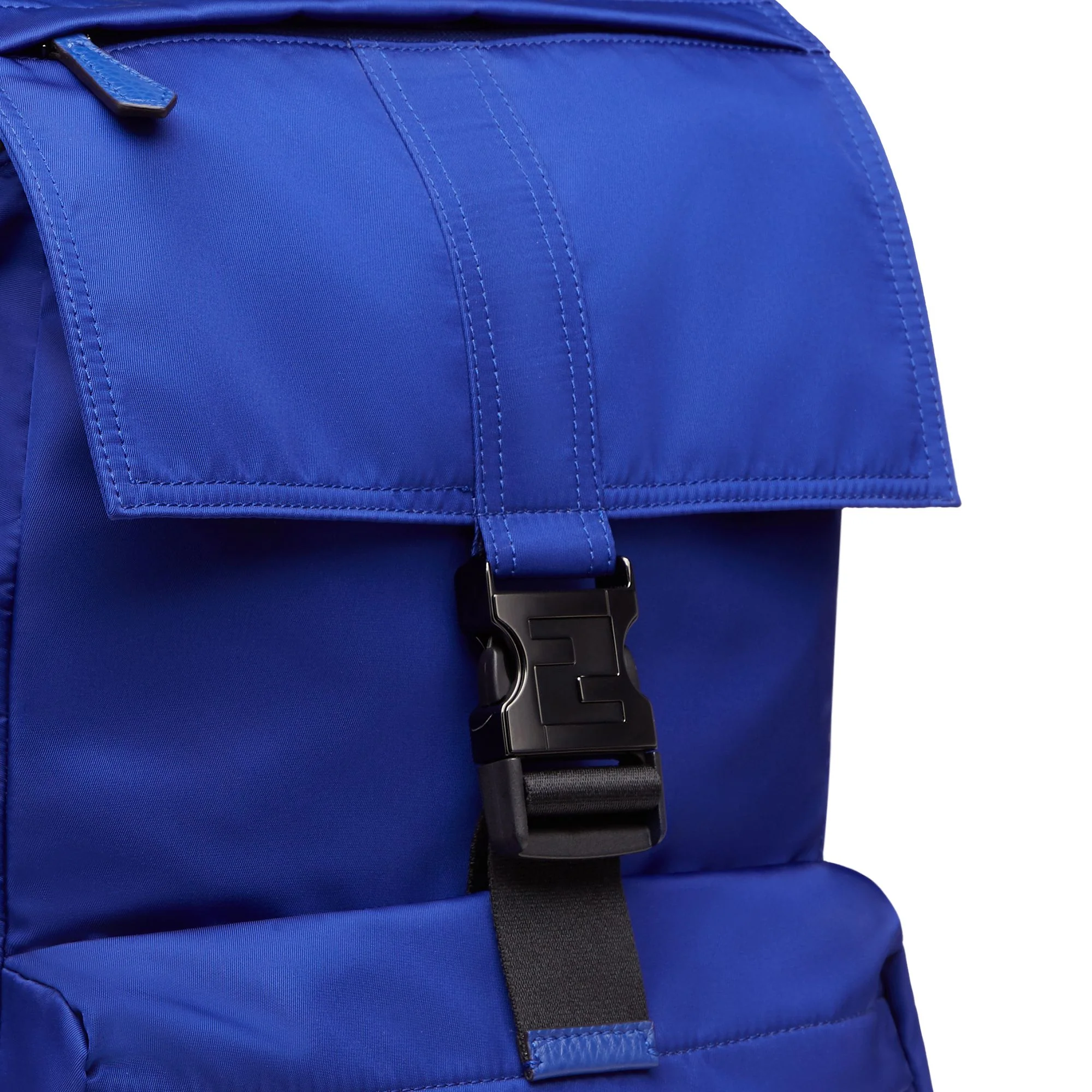 Men's Fendiness Medium Backpack - Neon Blue + Double Black Matt Ruthenium - Image 4