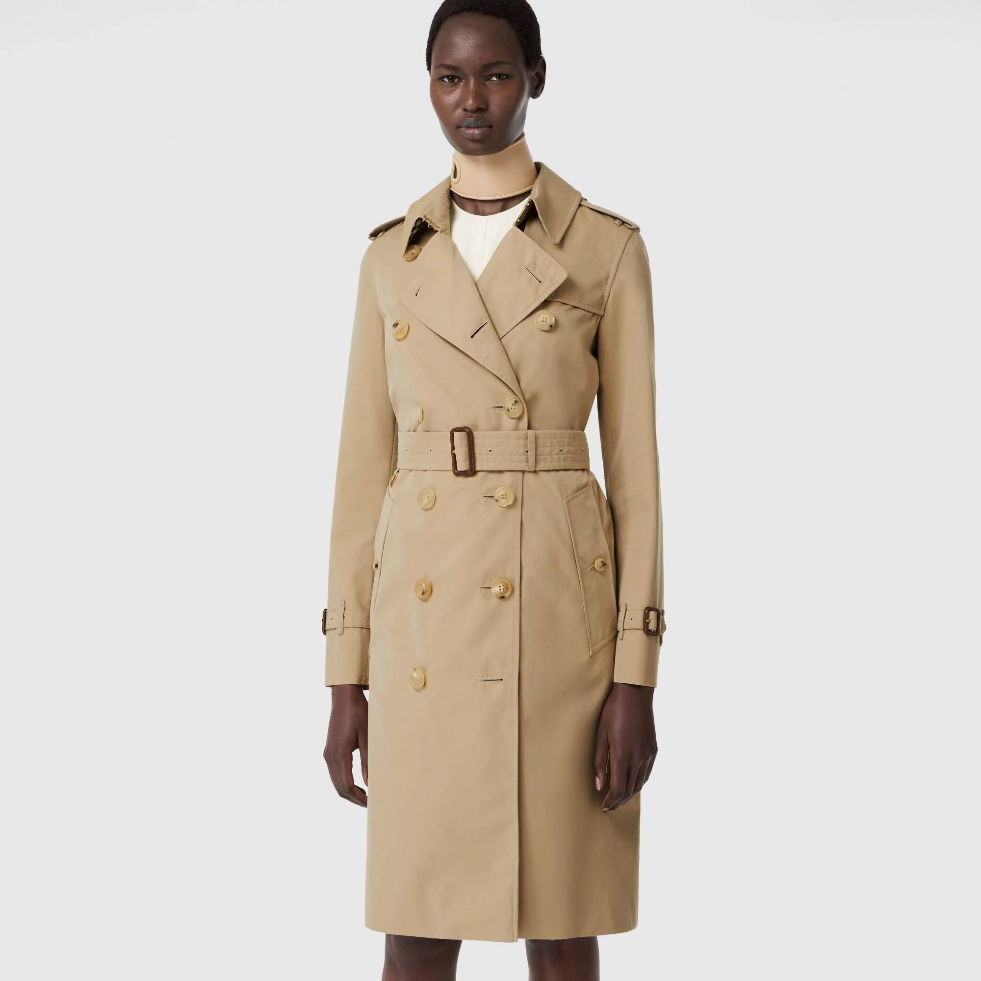 The Long Kensington Heritage Trench Coat - Honey - Image 8
