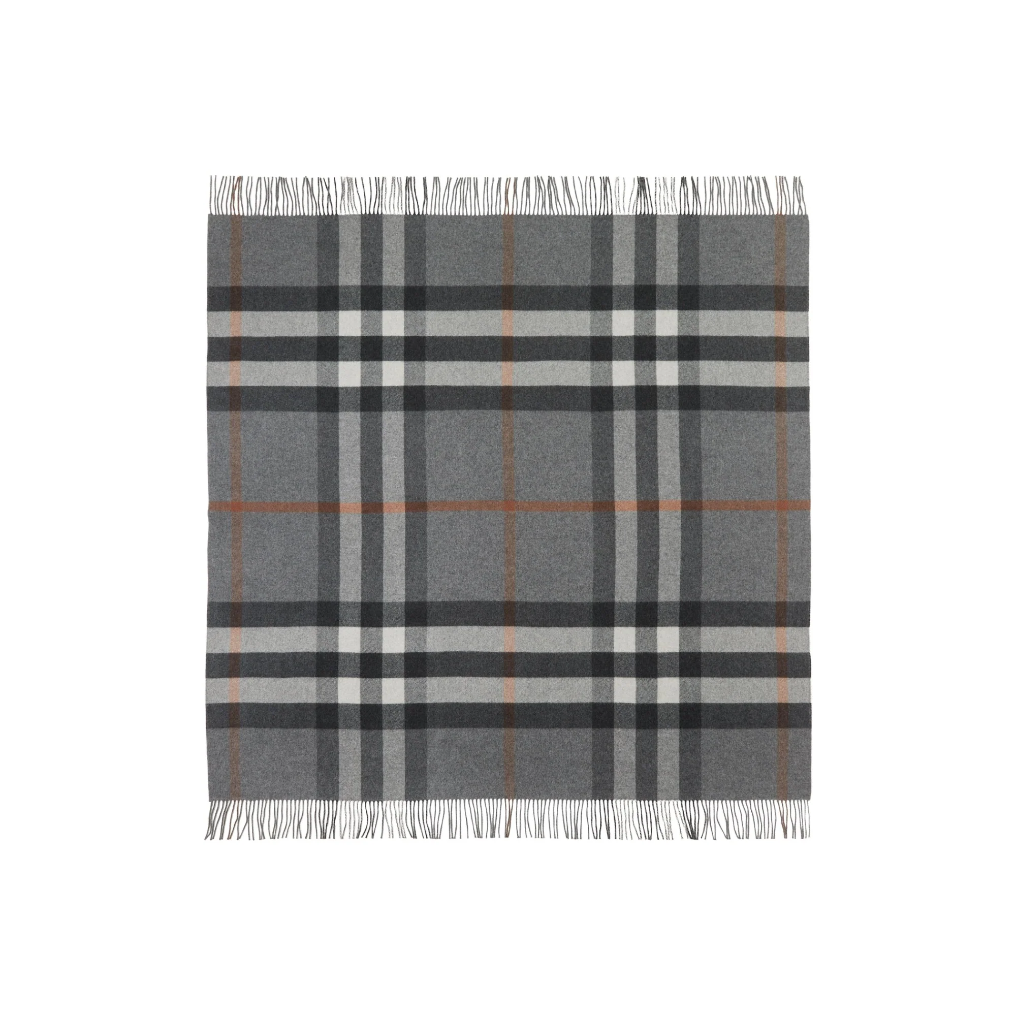 Exaggerated Check Cashmere Blanket - Grey - Image 2