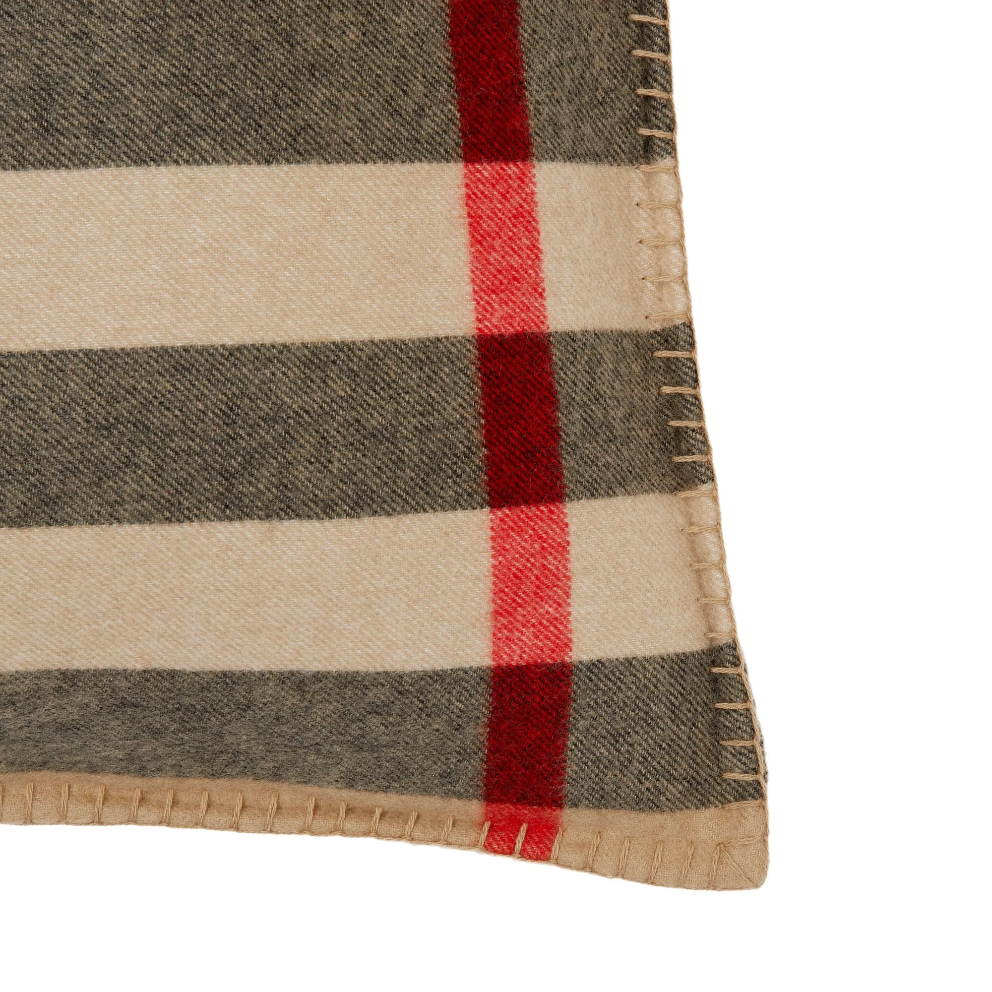 Exaggerated Check Cashmere Cushion Cover - Archive Beige - Image 2