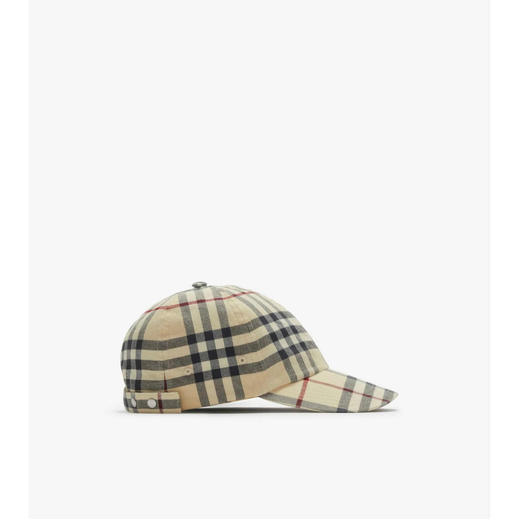 Check Cotton Baseball Cap - Stone - Image 2