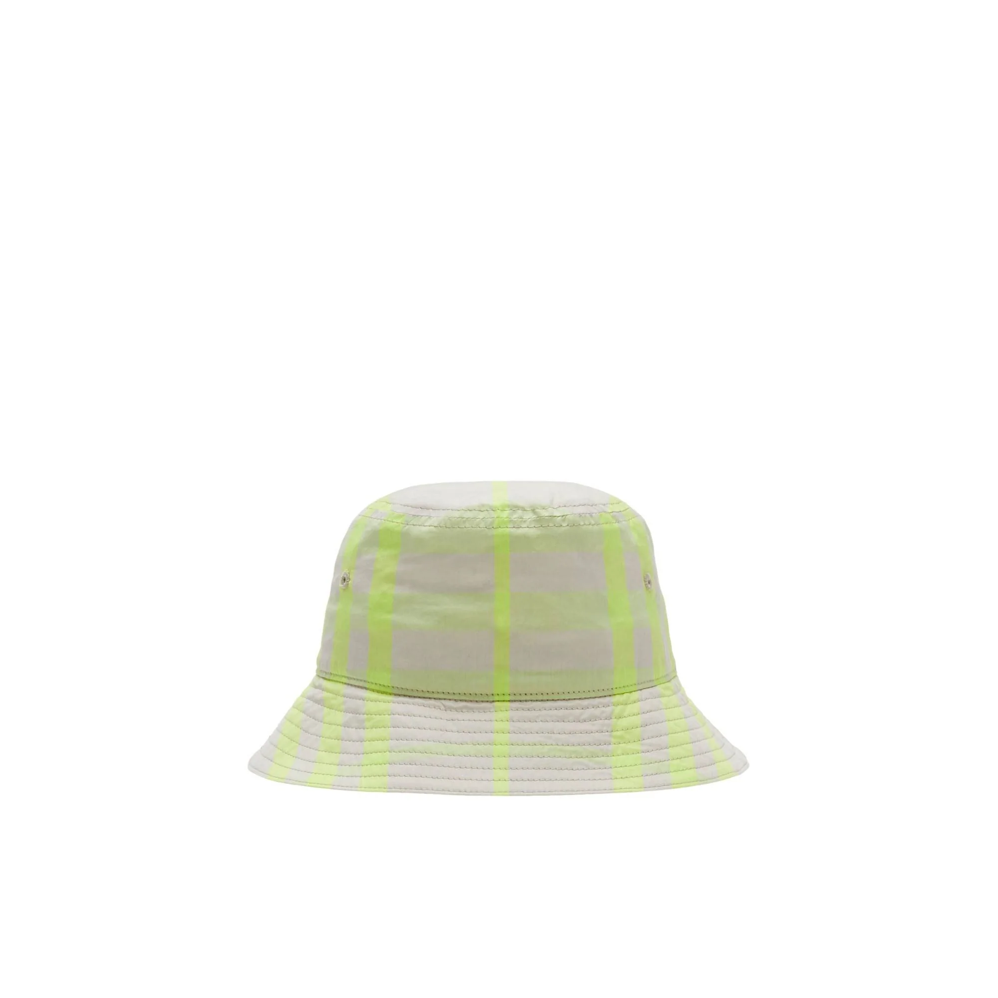 Check Cotton Blend Bucket Hat - Vivid Lime IP Check