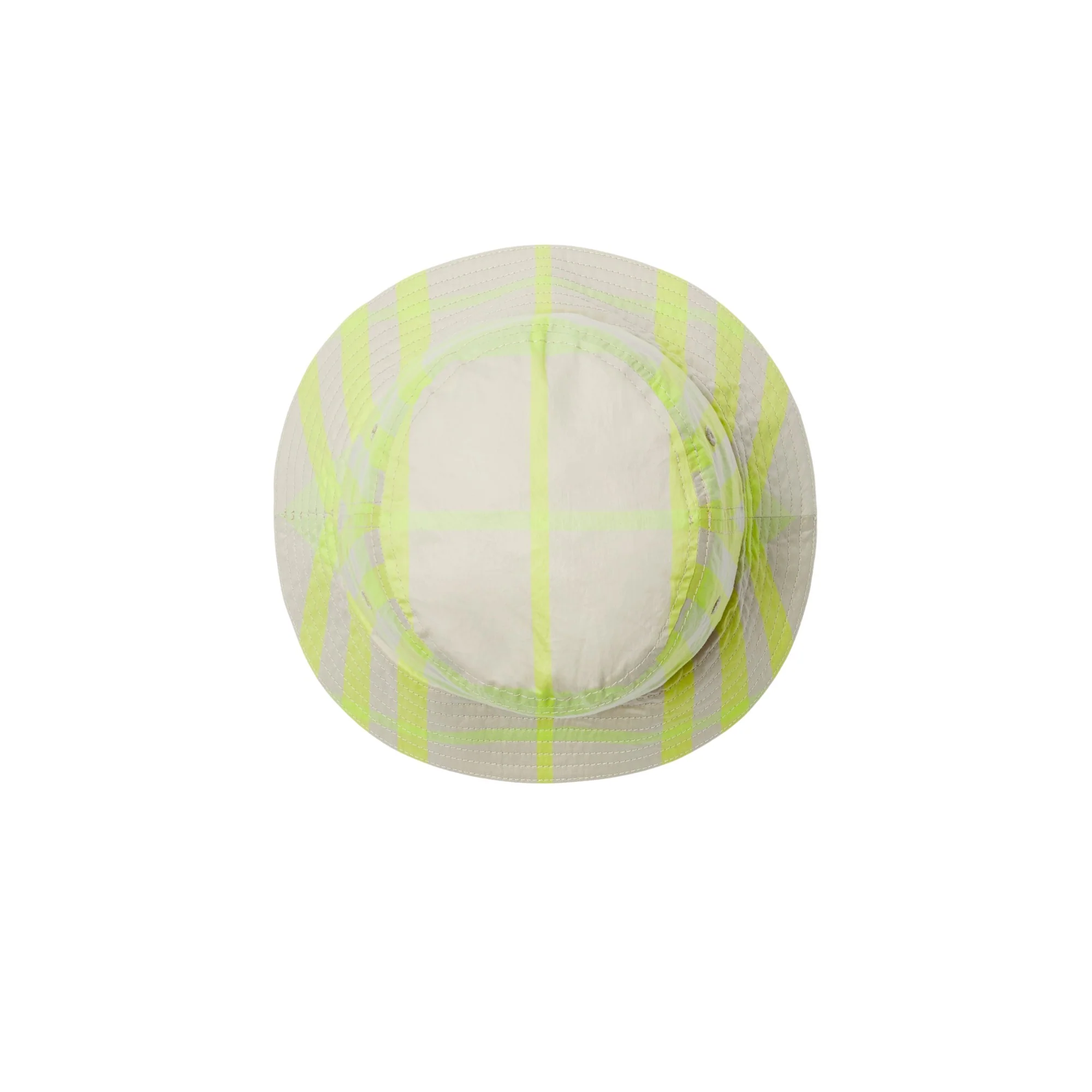 Check Cotton Blend Bucket Hat - Vivid Lime IP Check - Image 2