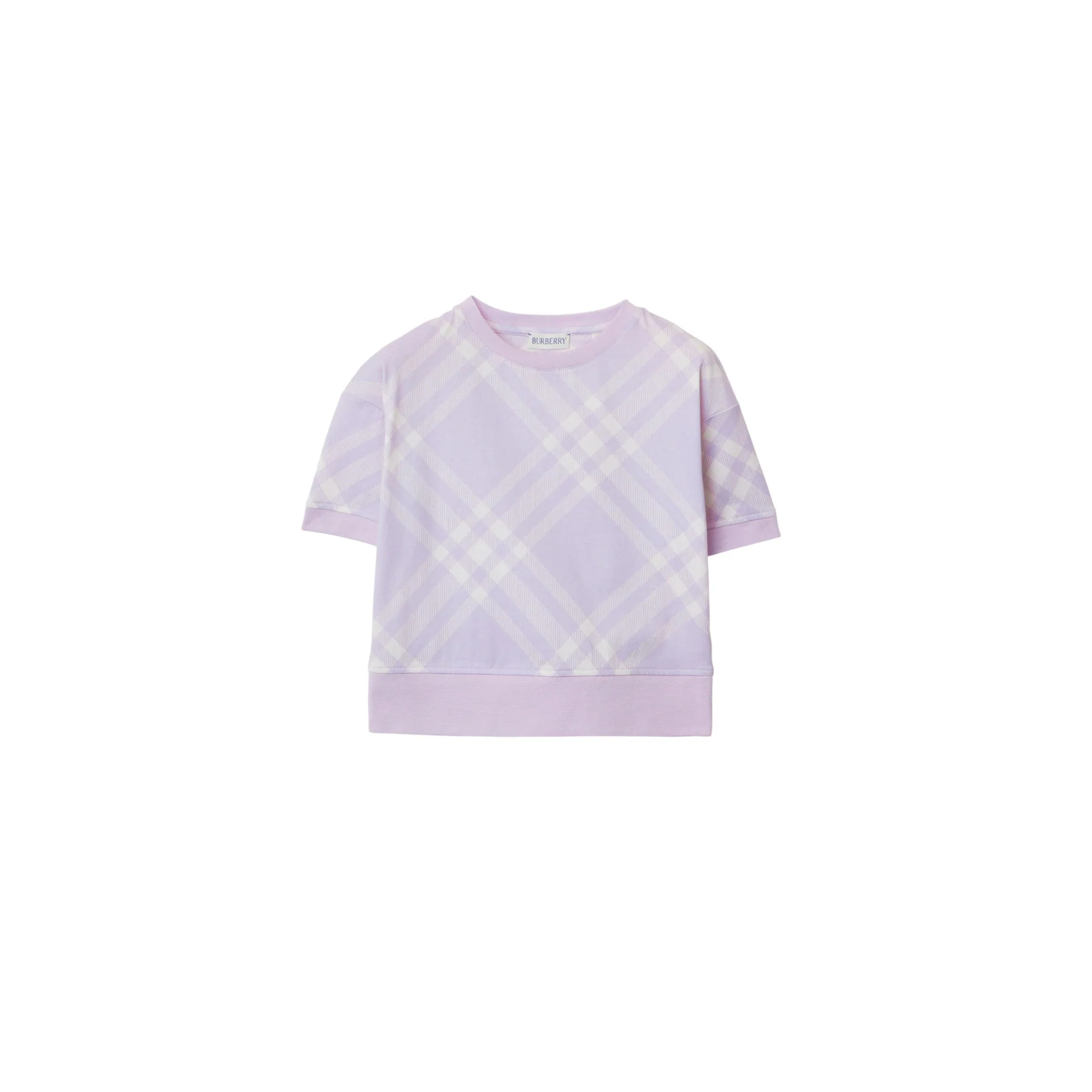 Check Cotton T-shirt - Pastel Lilac IP Check