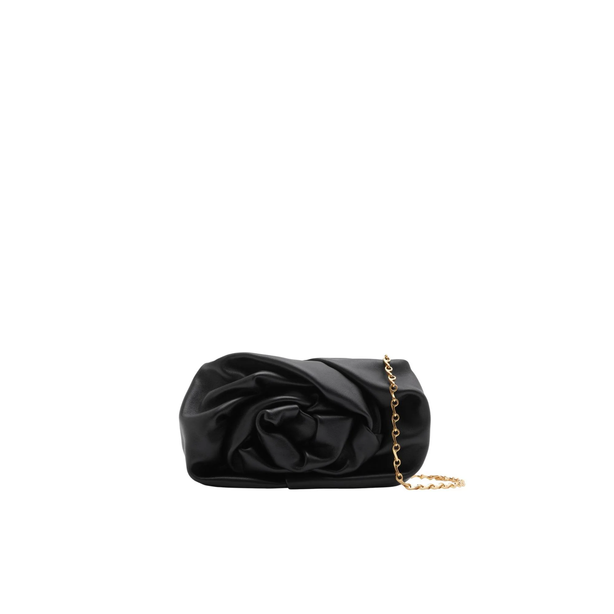 Rose Chain Clutch - Black