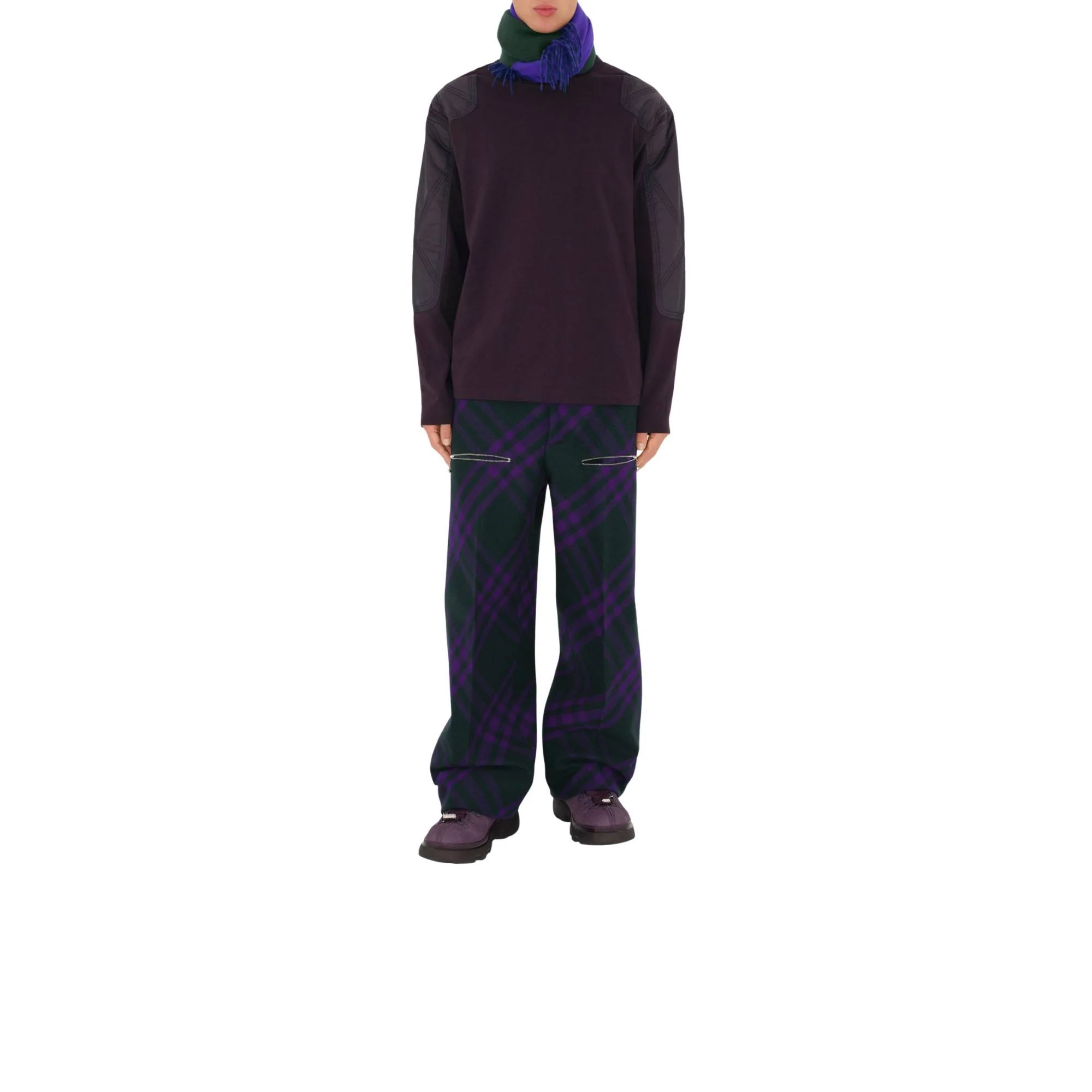 EKD Cashmere Reversible Scarf - Vine/Royal - Image 6