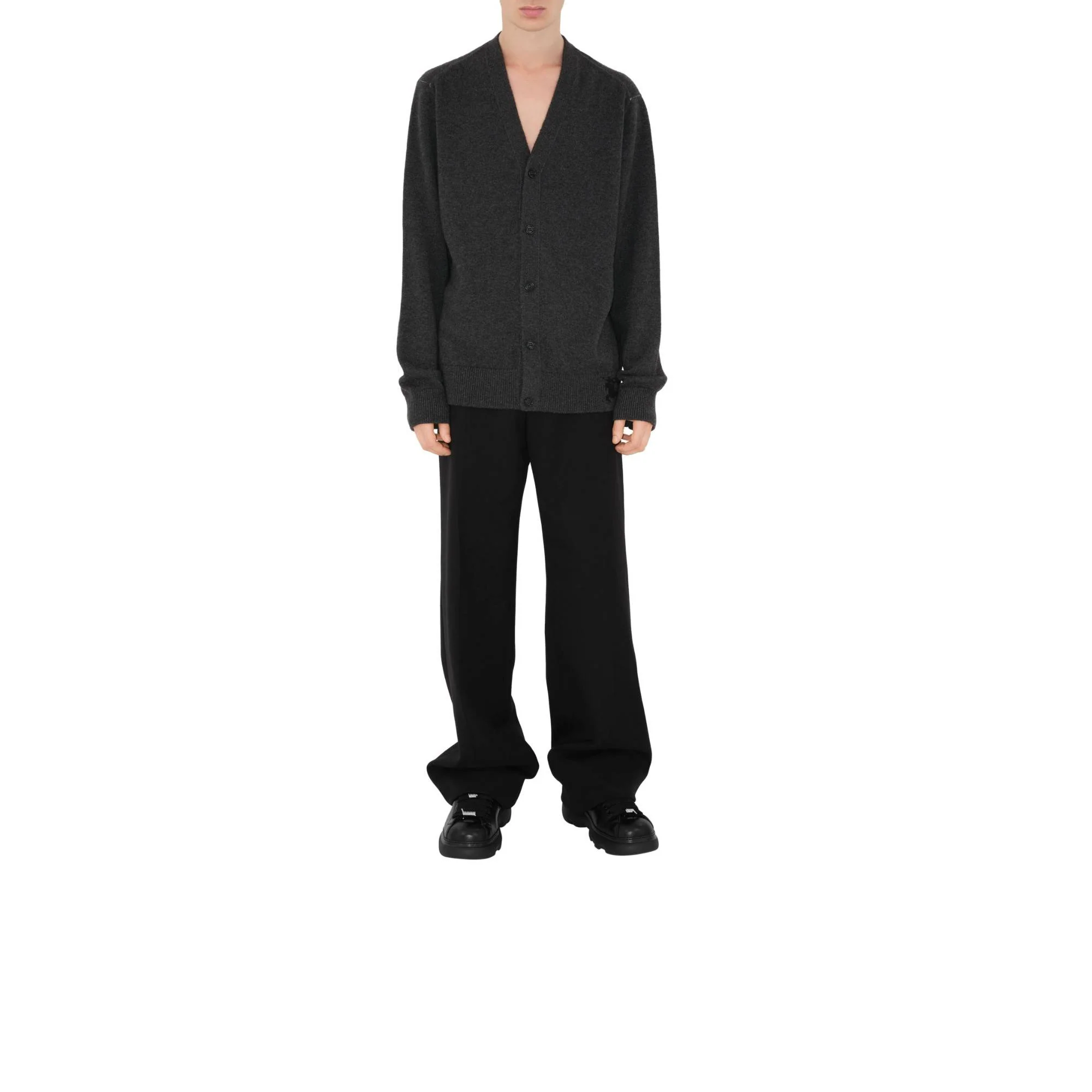Cashmere Cardigan - Dark Grey Melange - Image 2