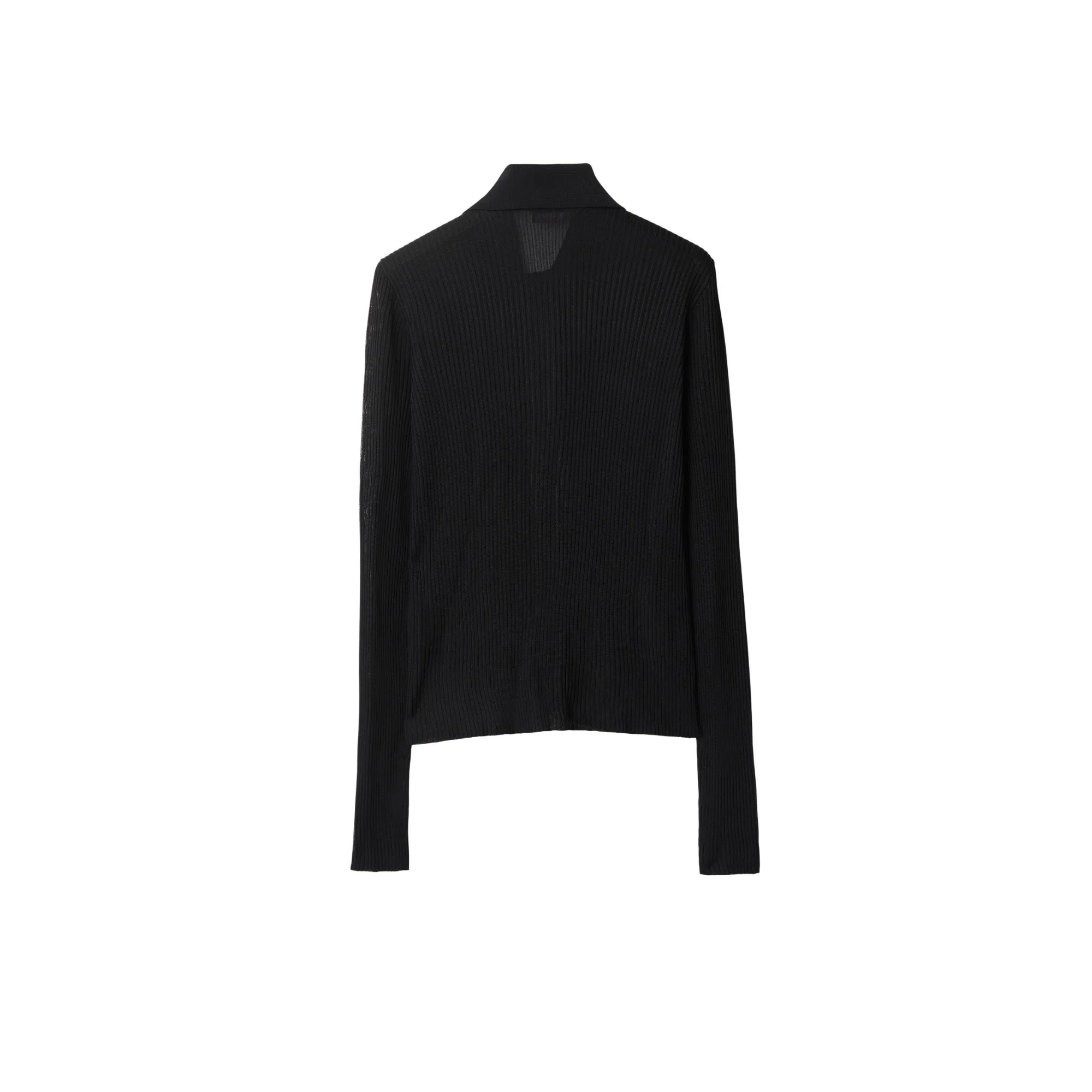 Rib Knit Shirt - Black - Image 5