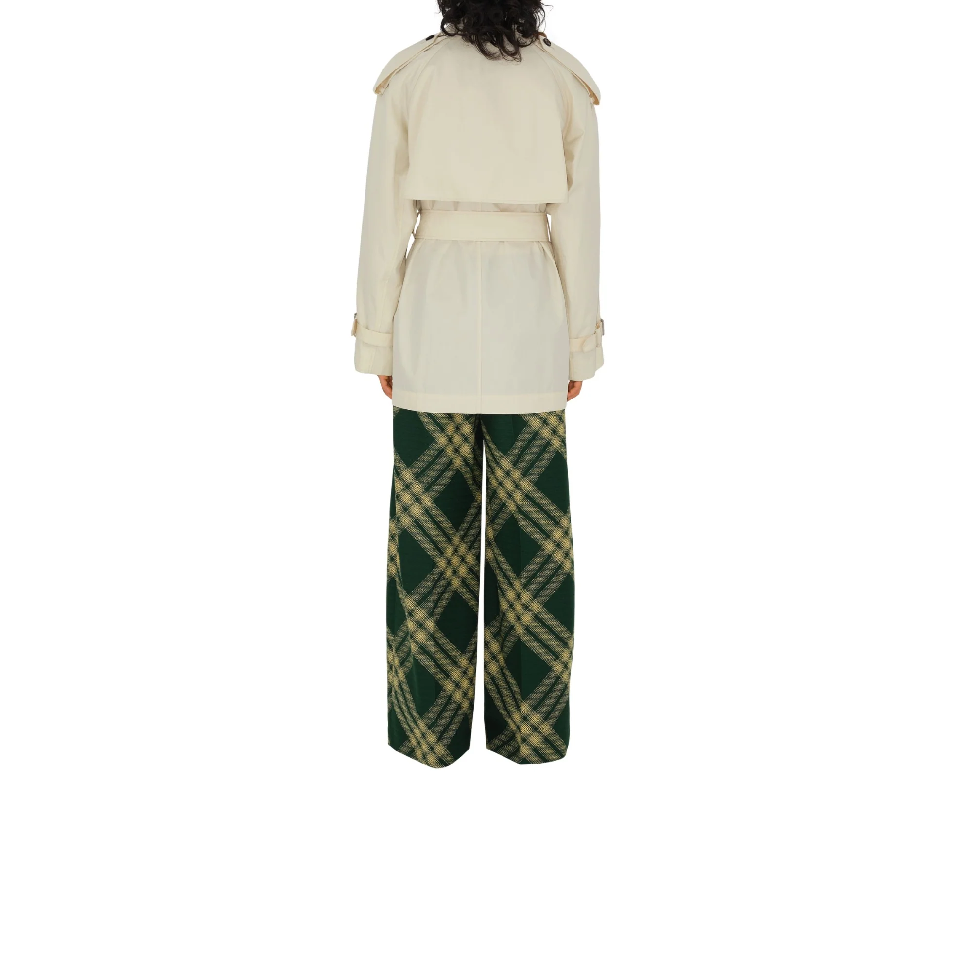 Short Gabardine Trench Coat - Calico - Image 4