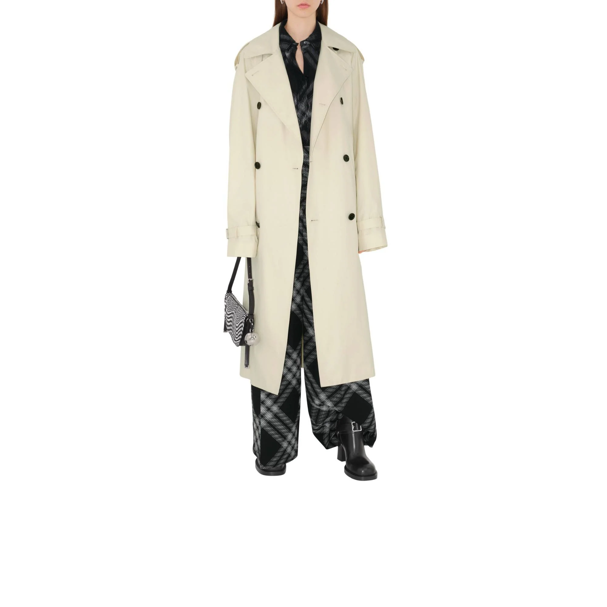 Long Gabardine Trench Coat - Calico - Image 2