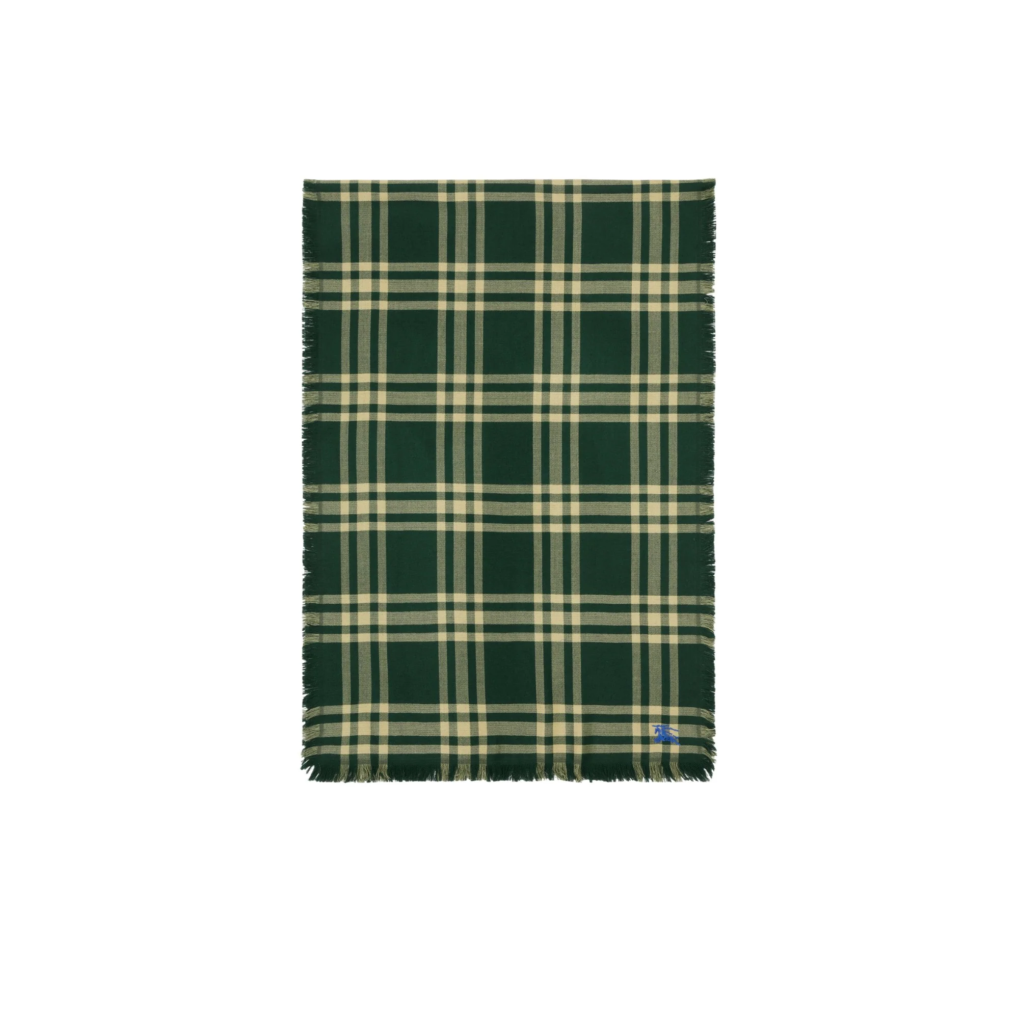 Reversible Check Wool Silk Scarf - Ivy
