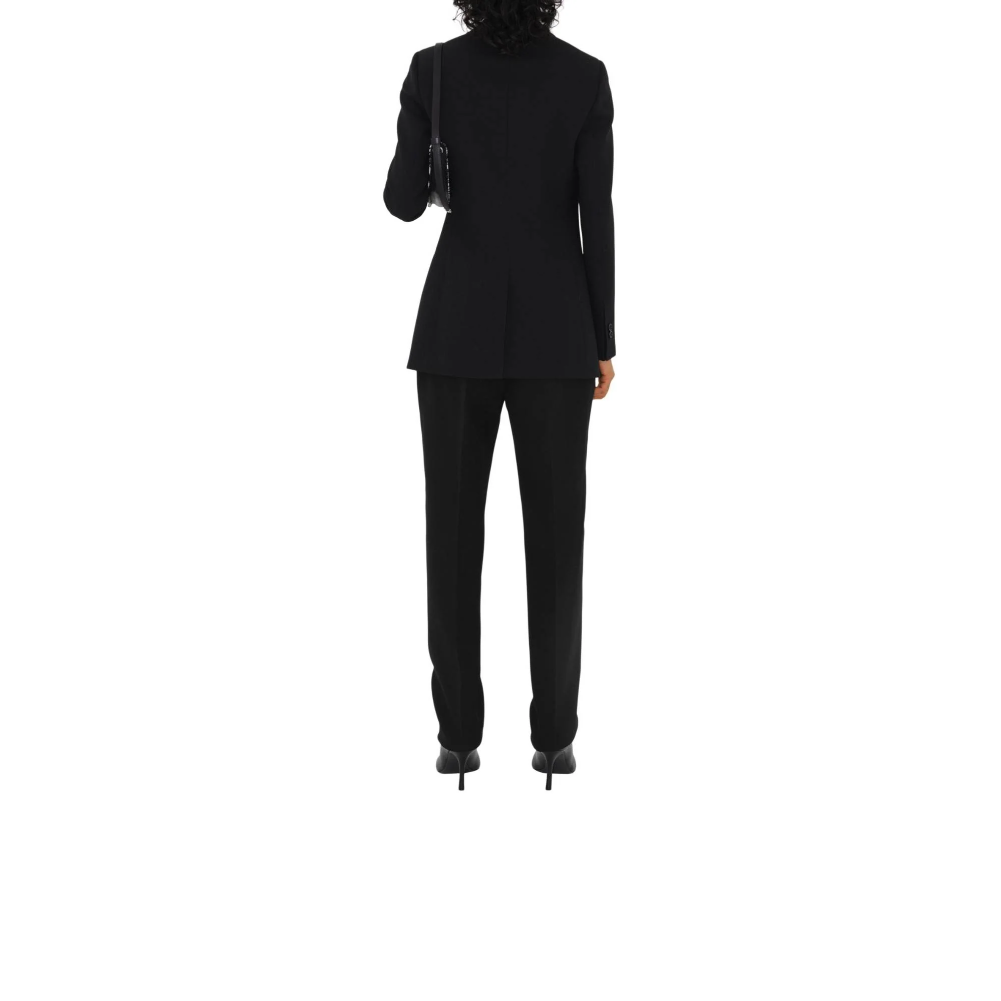 Wool Tailored Trousers - Black - Image 4