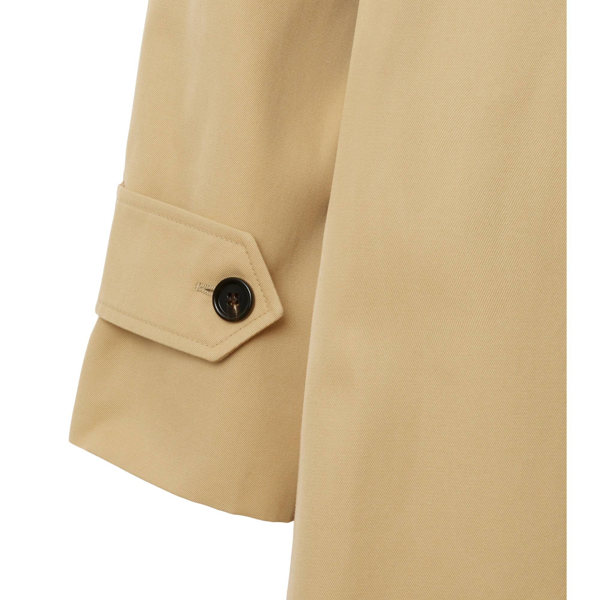 Mid-length Cotton Blend Car Coat - Flax - Image 6