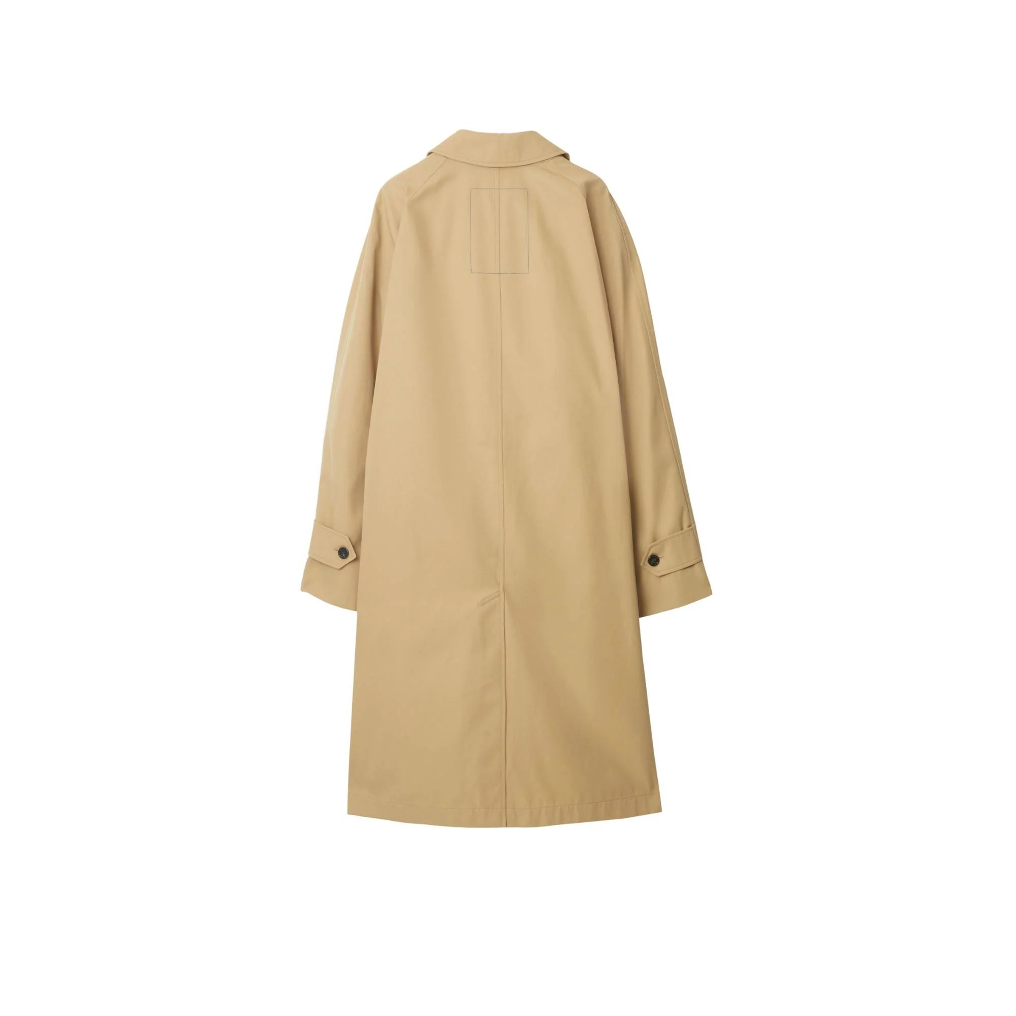 Mid-length Cotton Blend Car Coat - Flax - Image 7