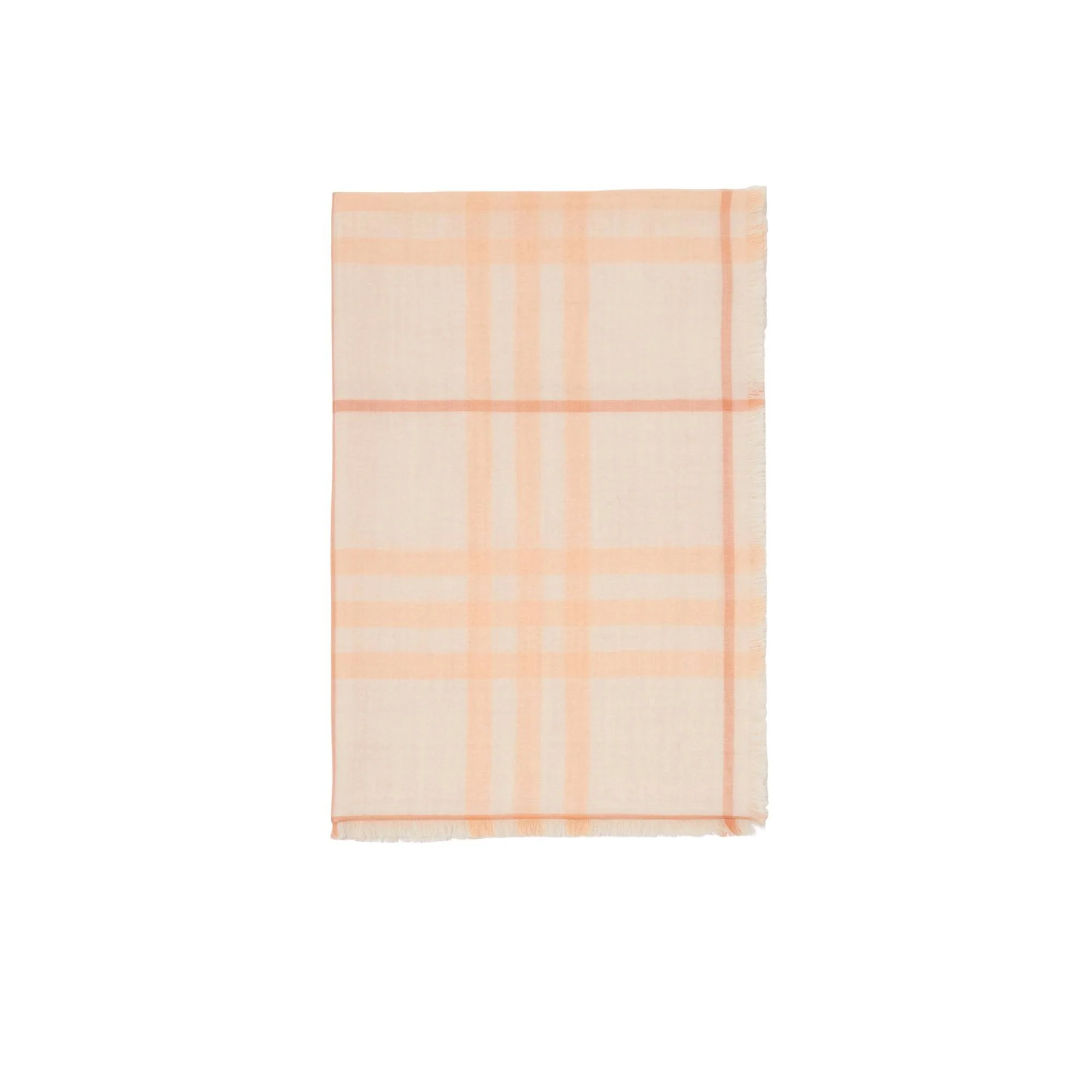 Check Wool Silk Scarf - Cameo - Image 2