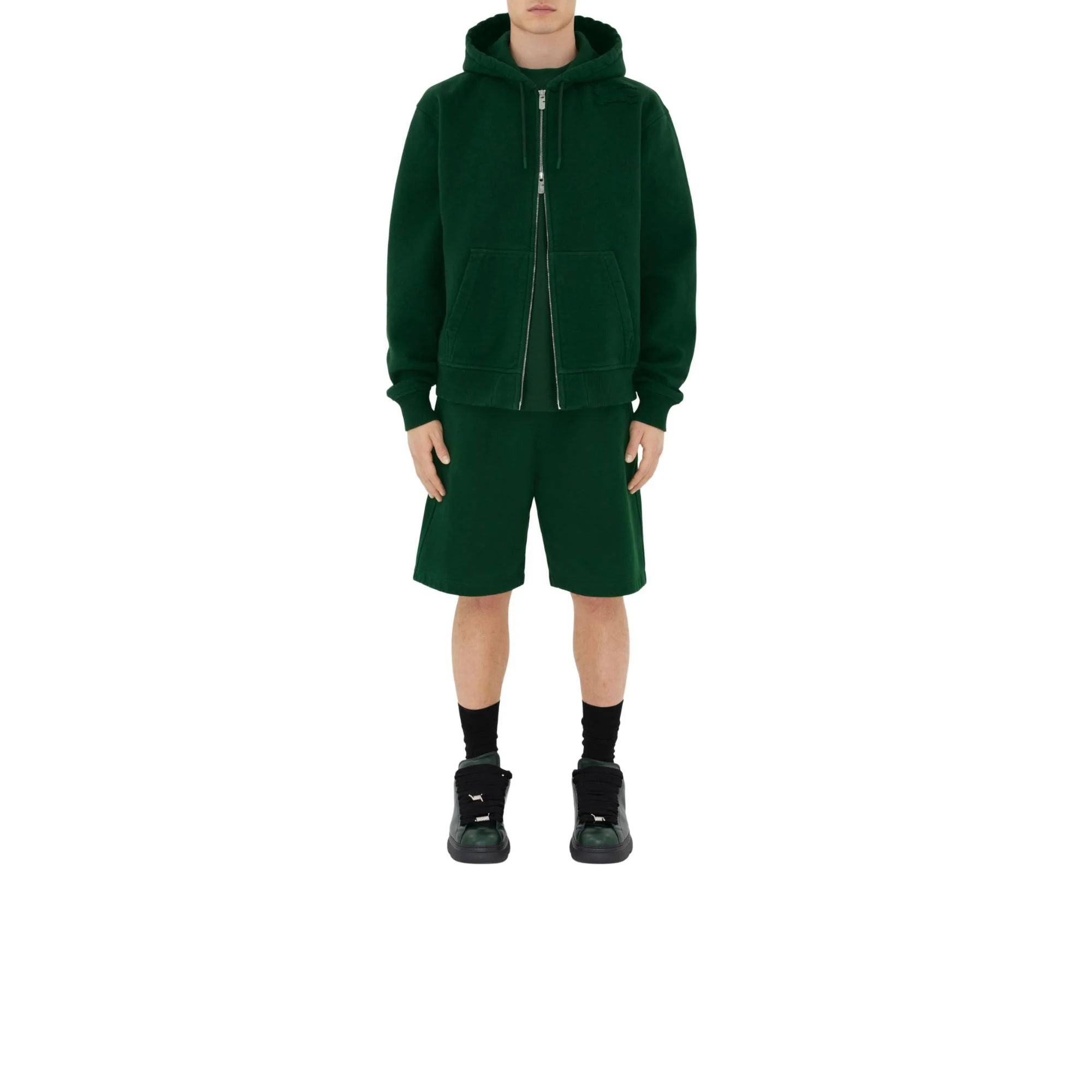 Cotton Zip Hoodie - Ivy - Image 2