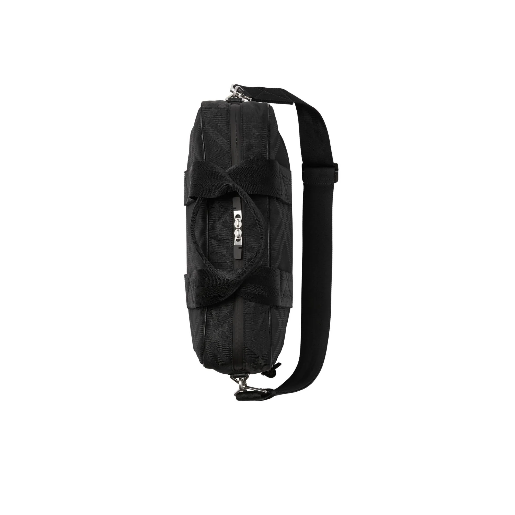 Check Jacquard Briefcase - Black - Image 6