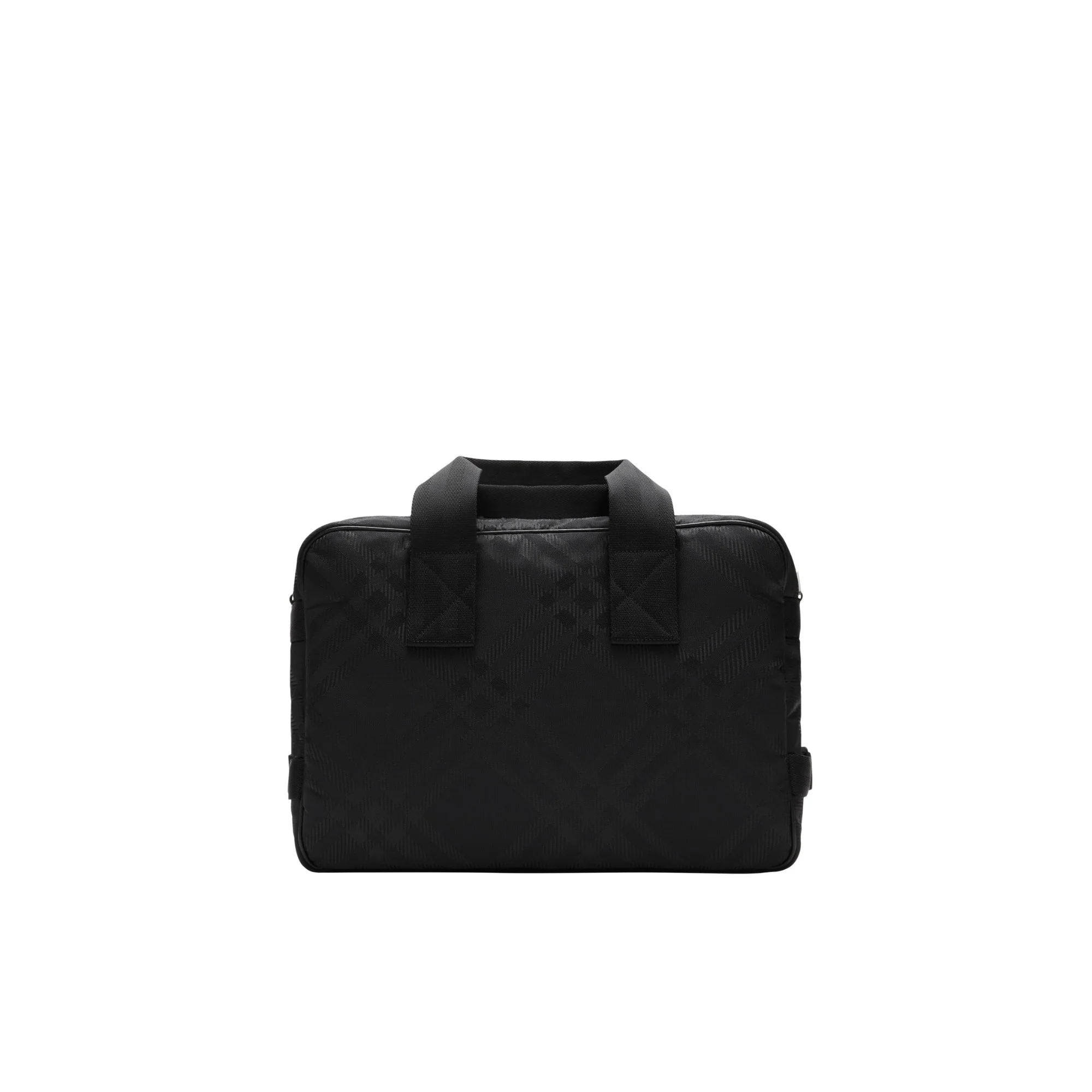 Check Jacquard Briefcase - Black