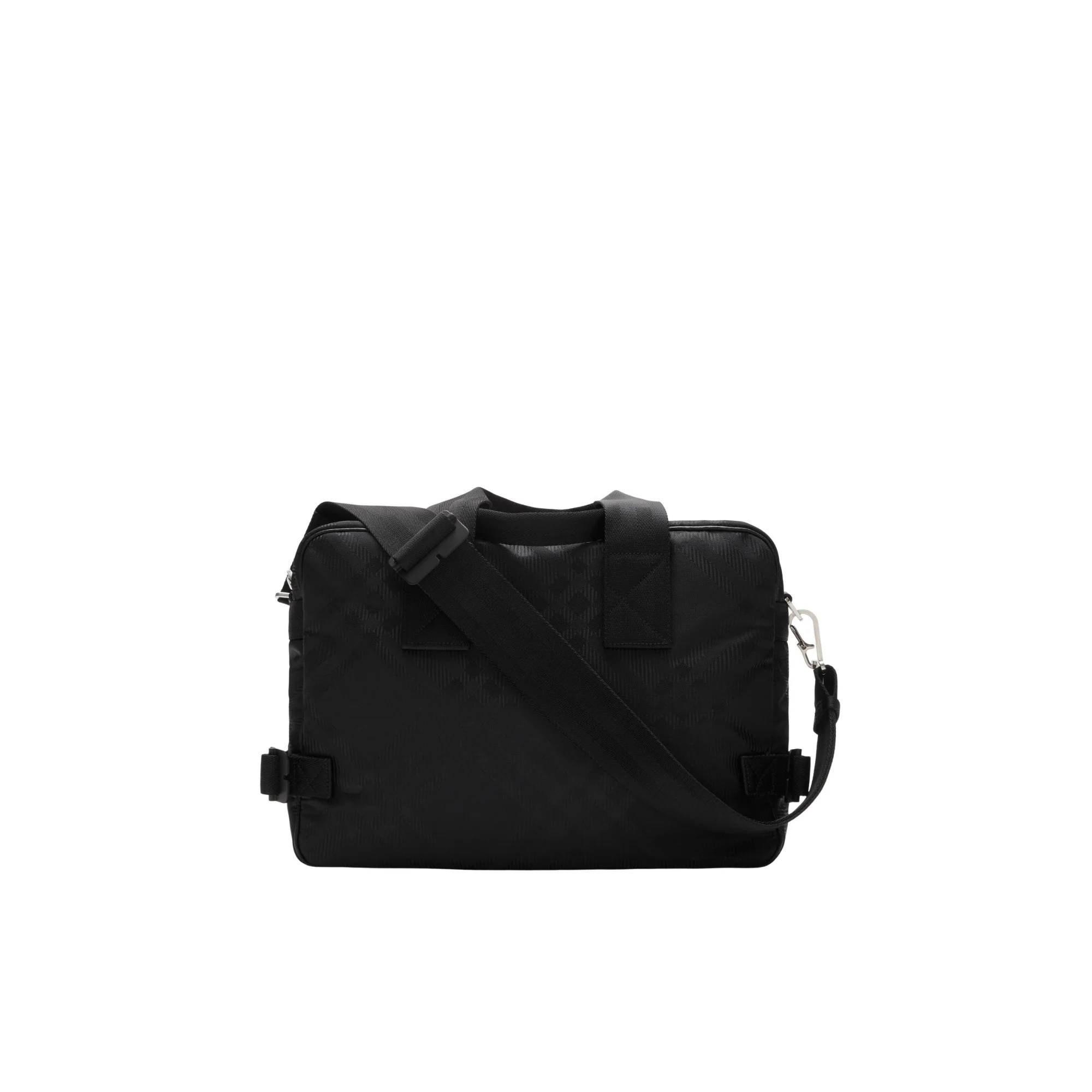Check Jacquard Briefcase - Black - Image 5