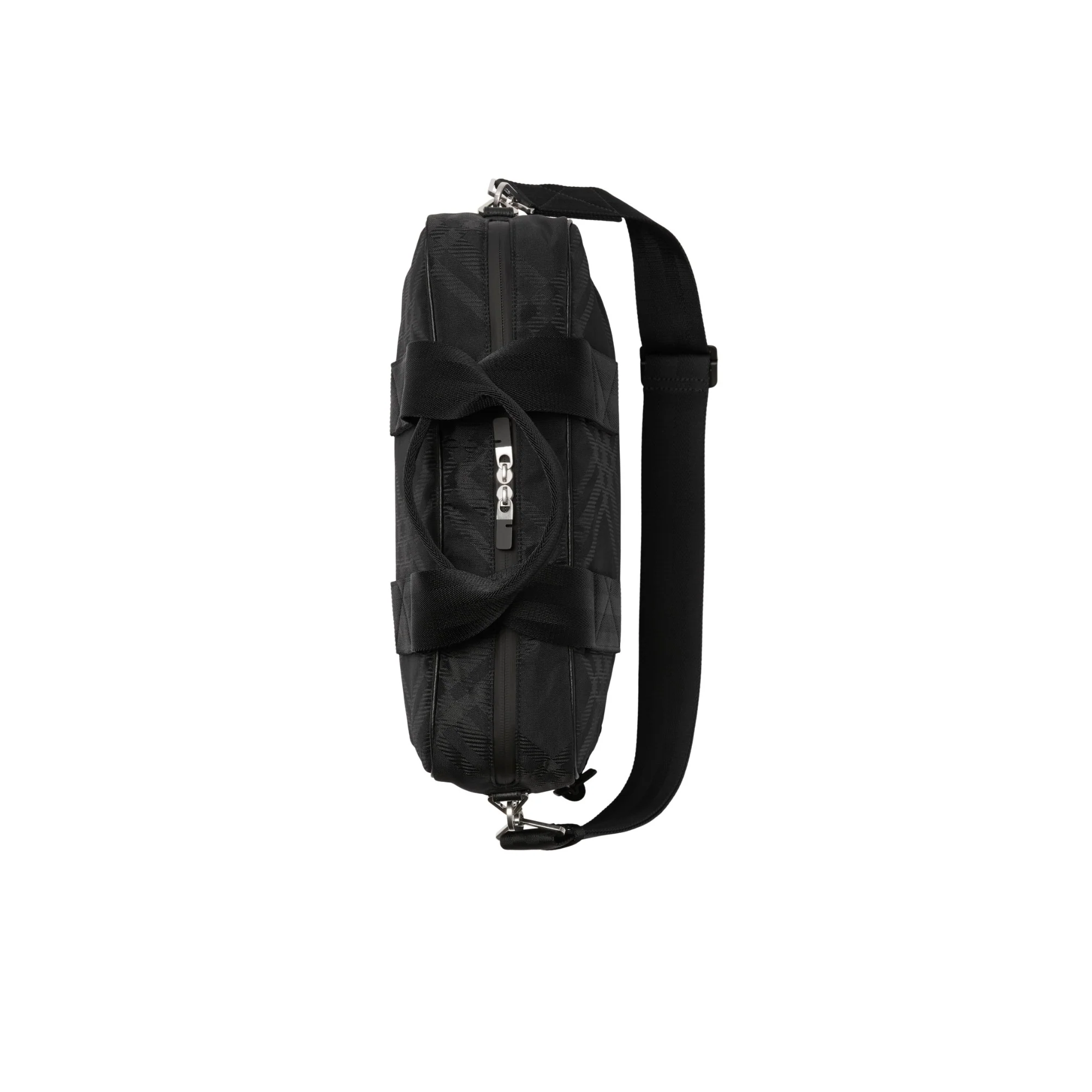 Check Jacquard Briefcase - Black - Image 6