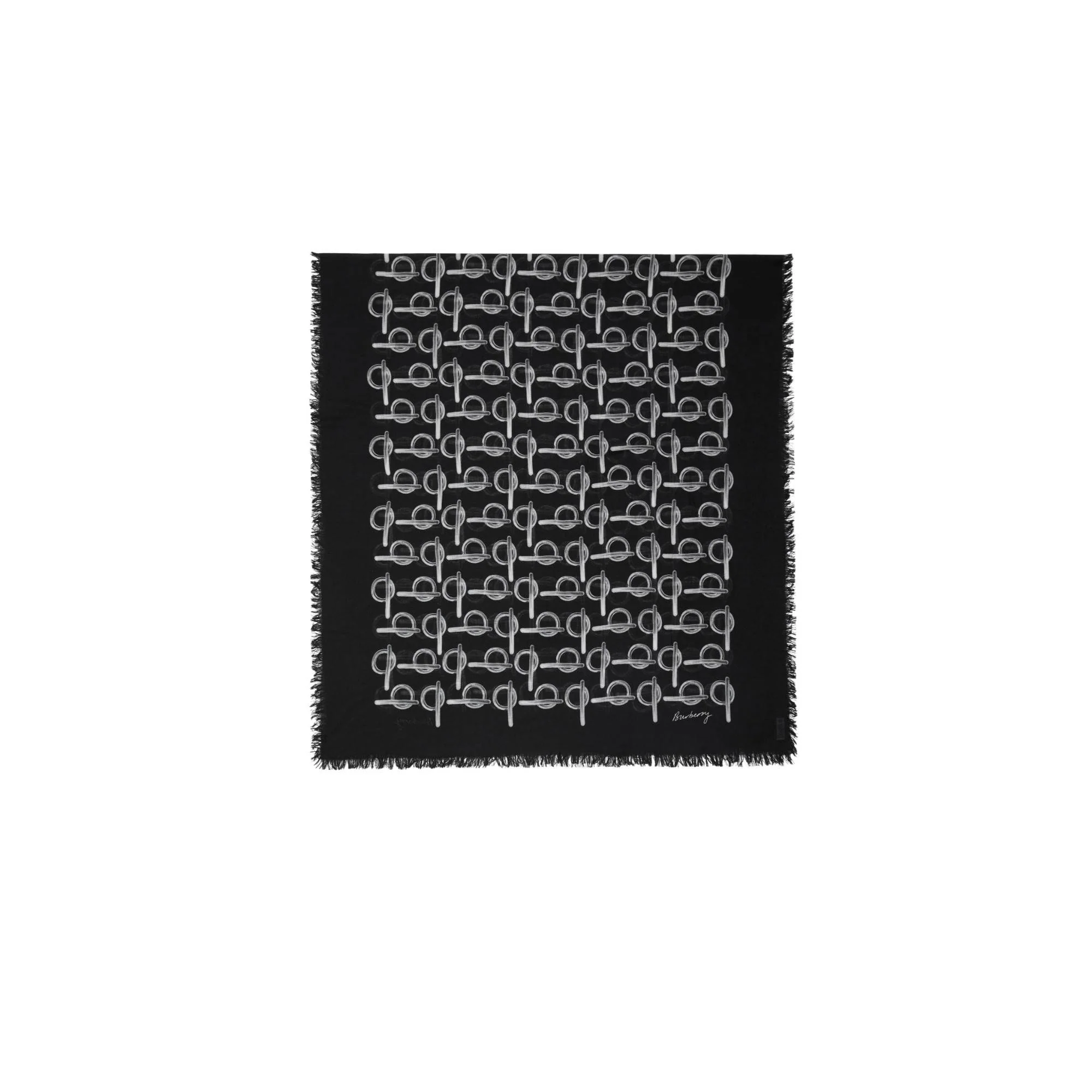 B Wool Scarf - Silver