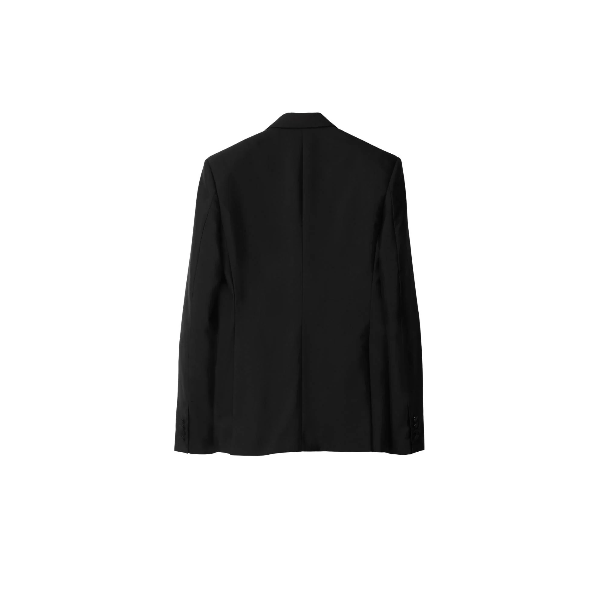 Wool Silk Tailored Jacket - Black - Image 5