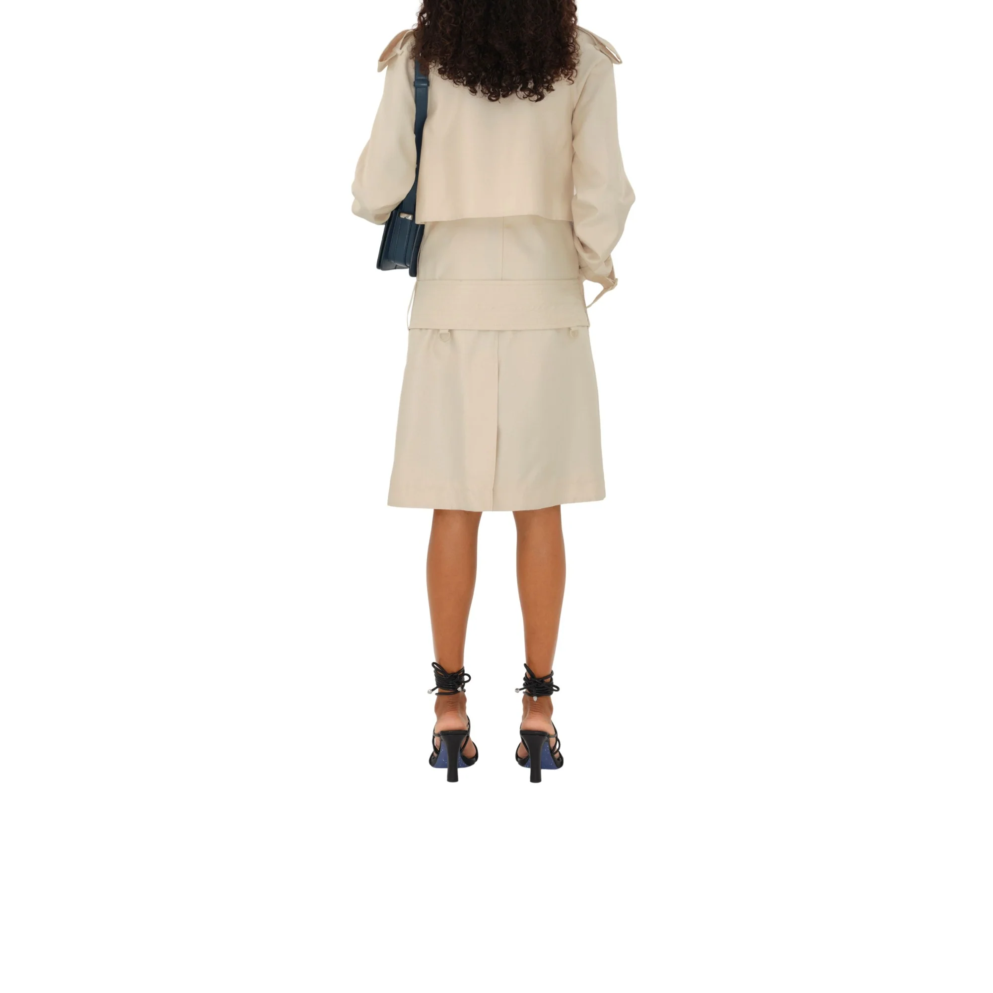 Mid-length Silk Blend Trench Coat - Grain - Image 4