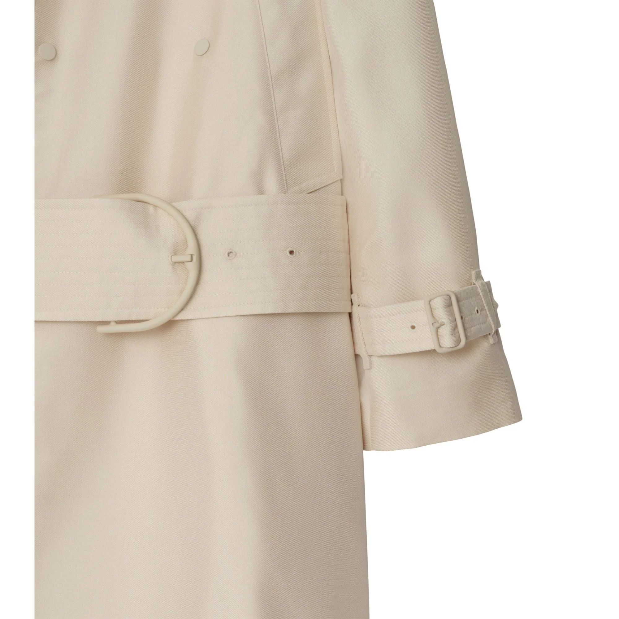 Mid-length Silk Blend Trench Coat - Grain - Image 6