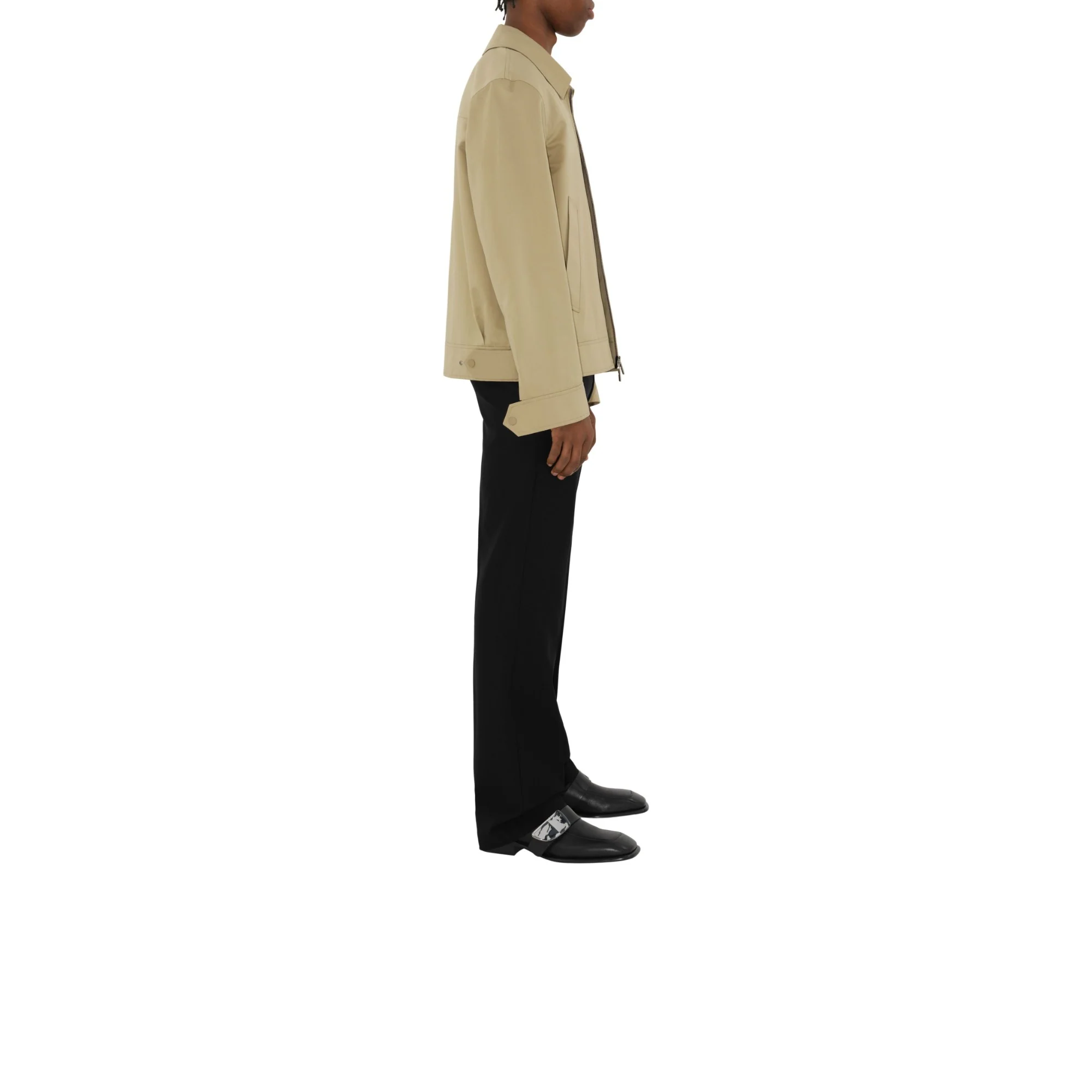 Cotton Silk Harrington Jacket - Hunter - Image 3