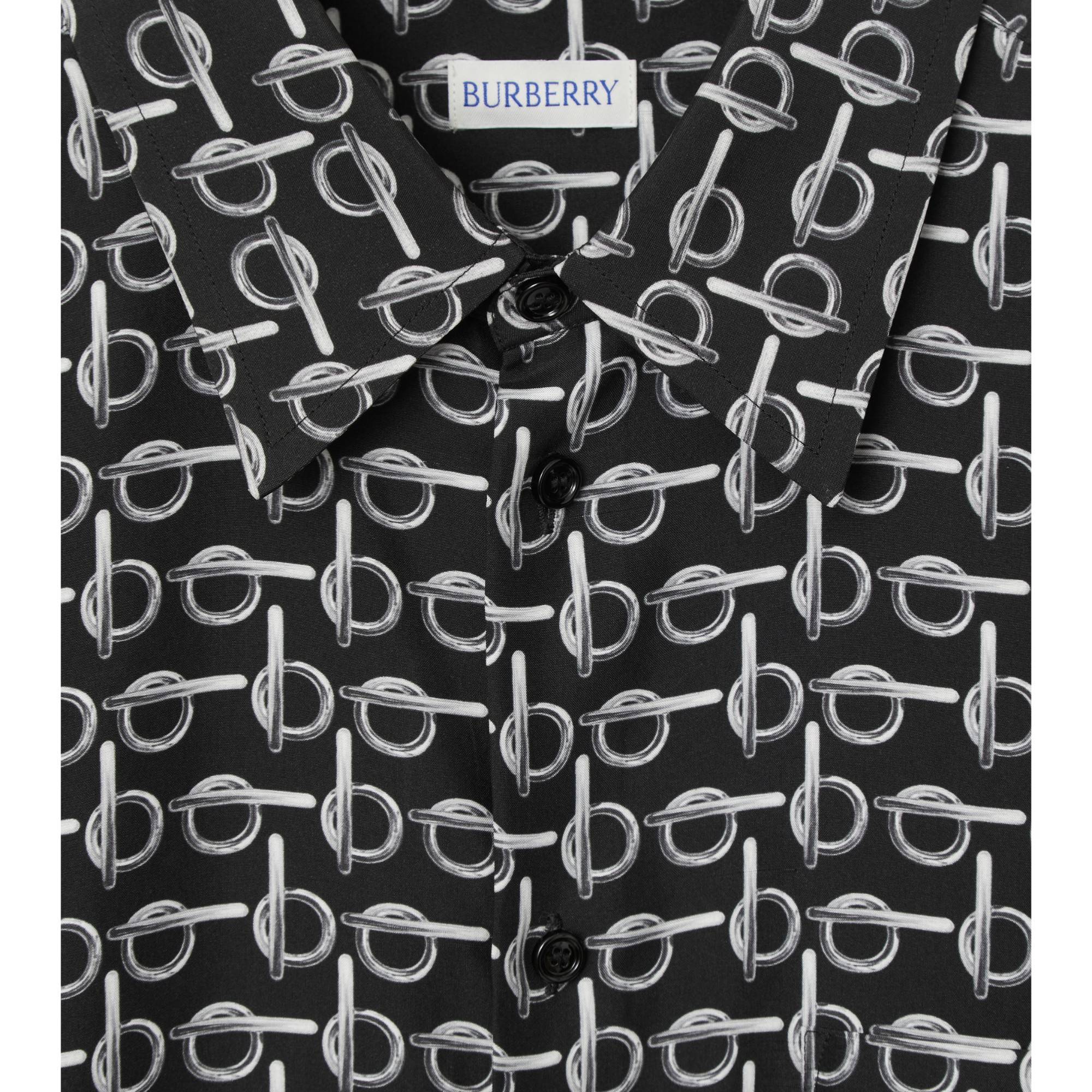 B Silk Shirt - Silver/Black - Image 6