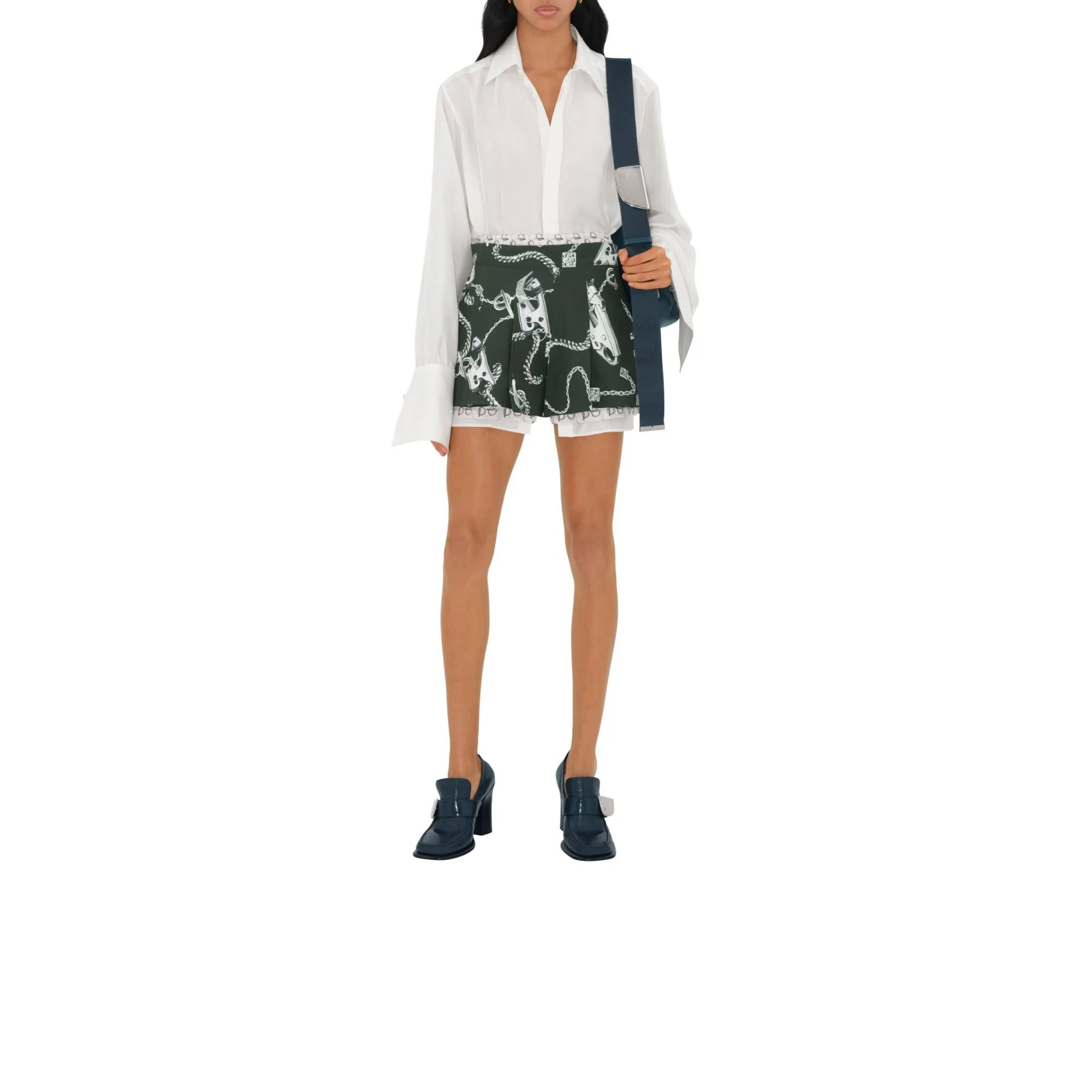 Knight Hardware Taffeta Shorts - Silver/Green - Image 2