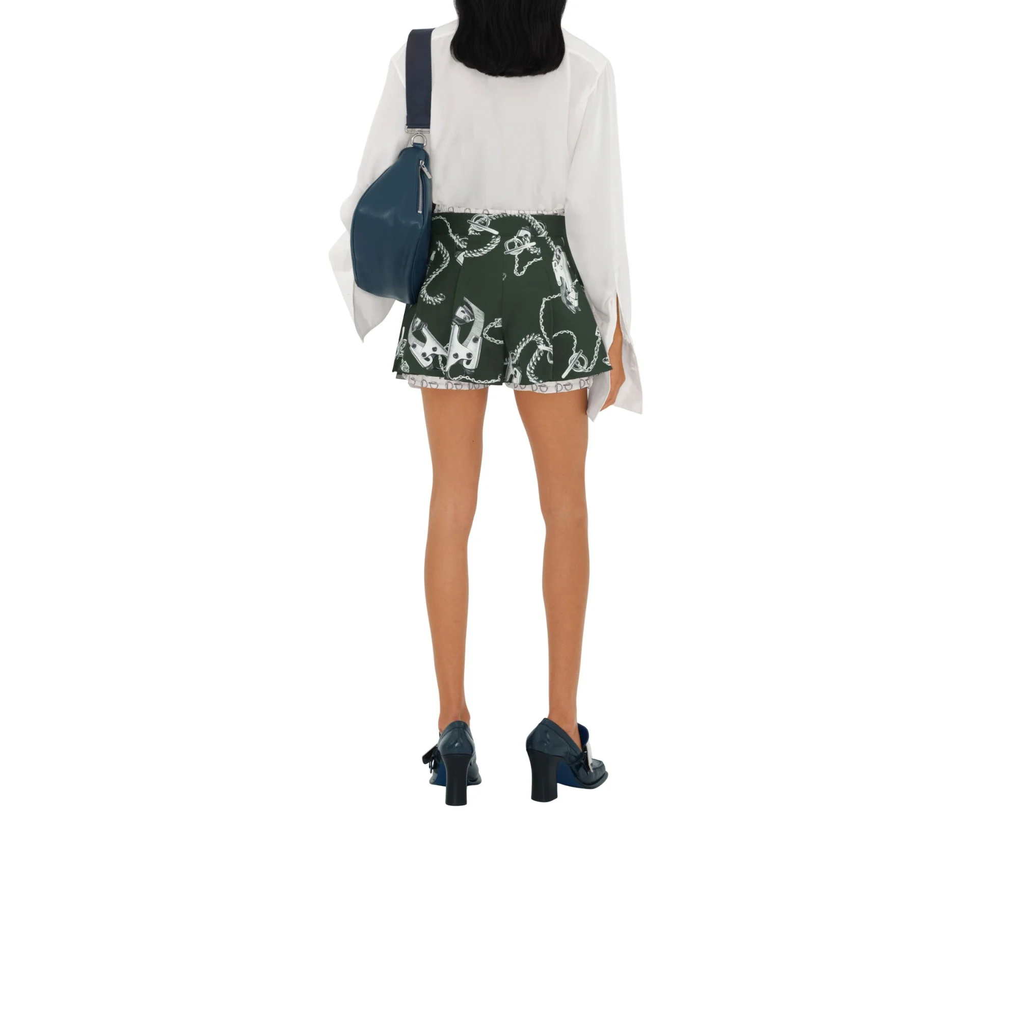 Knight Hardware Taffeta Shorts - Silver/Green - Image 4