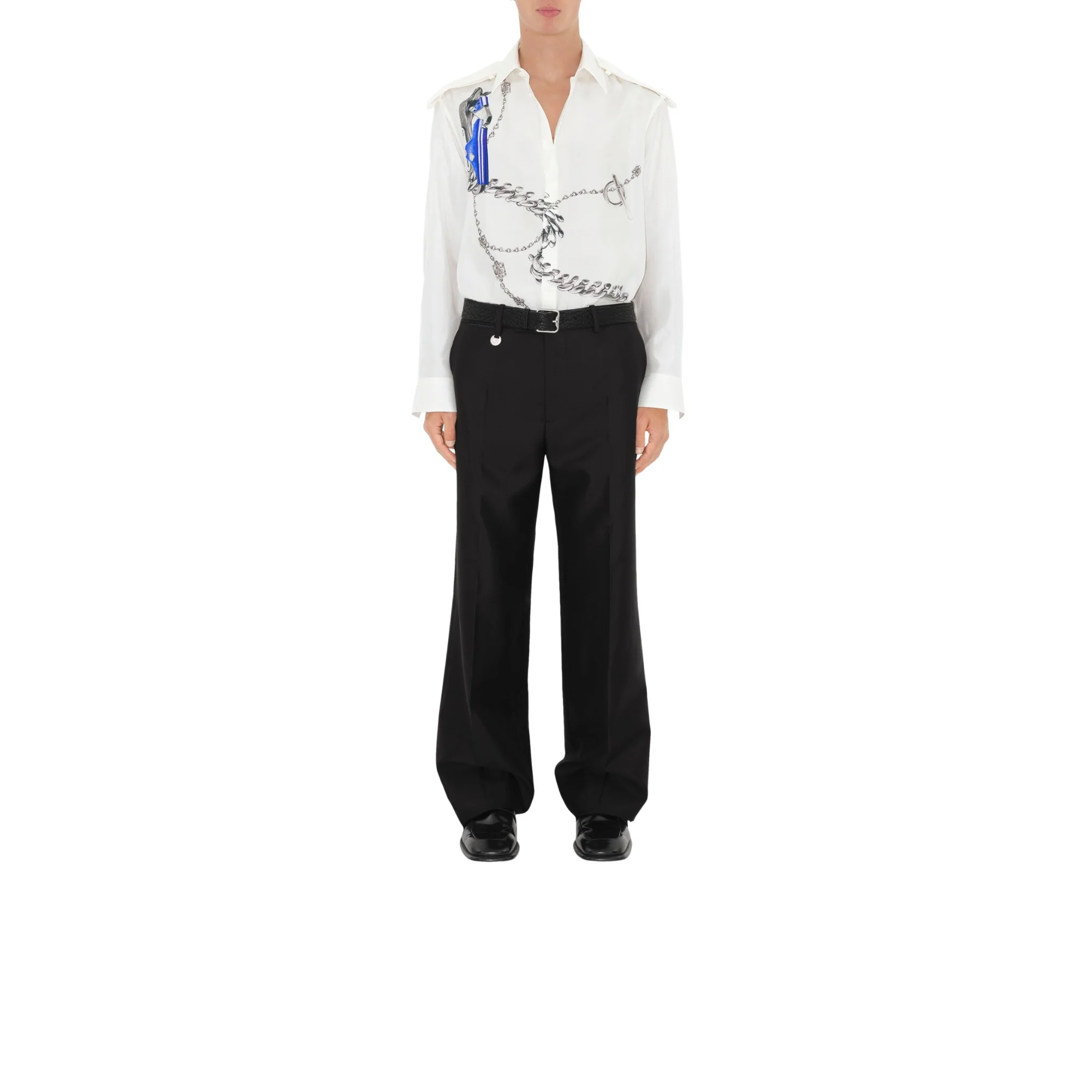 Knight Hardware Silk Shirt - Blue/White - Image 2