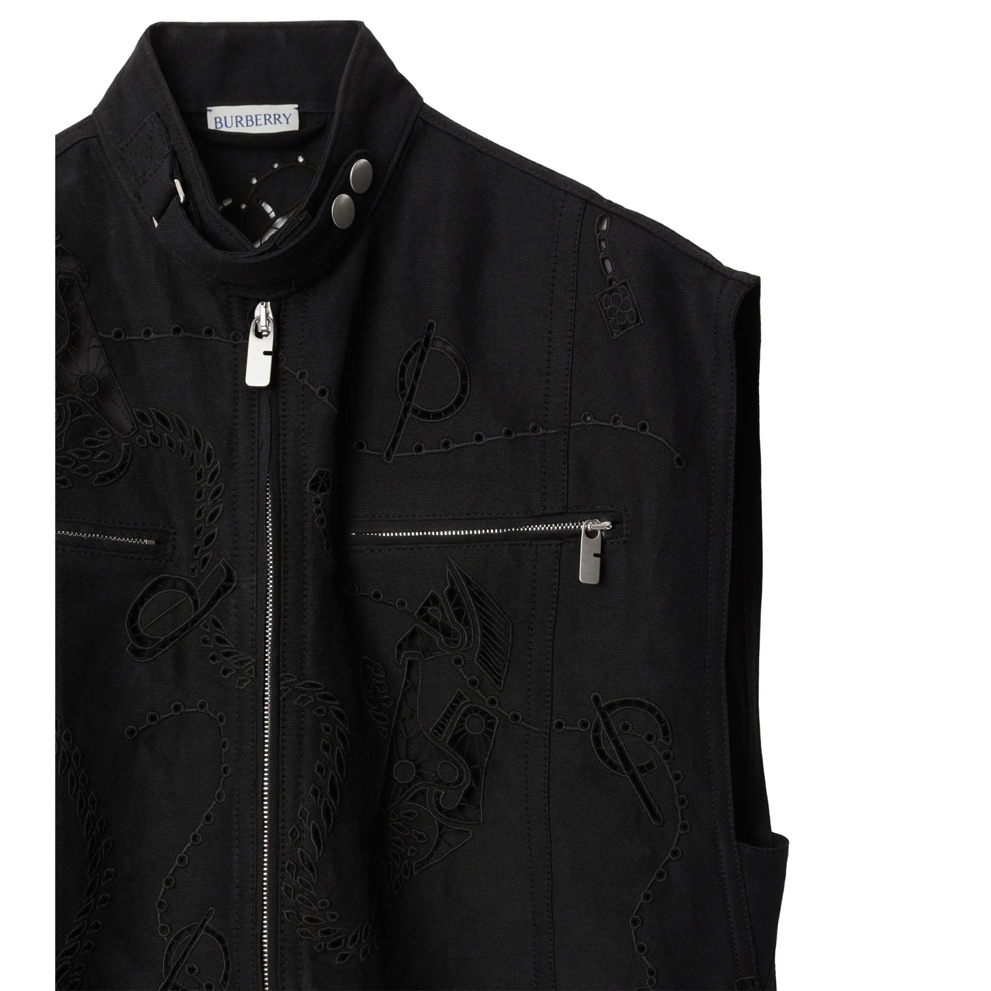 Broderie Anglaise Canvas Top - Black - Image 6