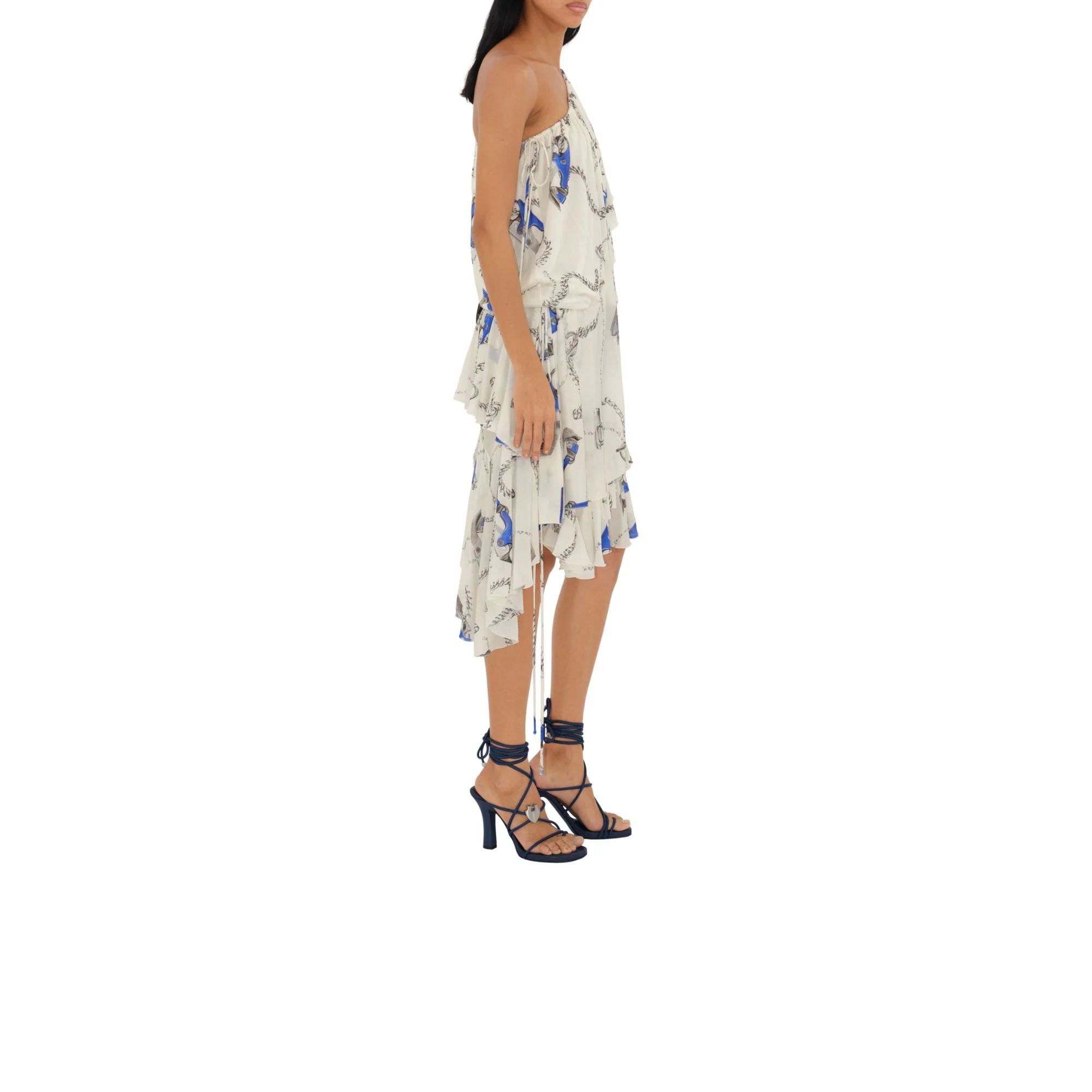 Knight Hardware Jersey Dress - Blue/White - Image 3