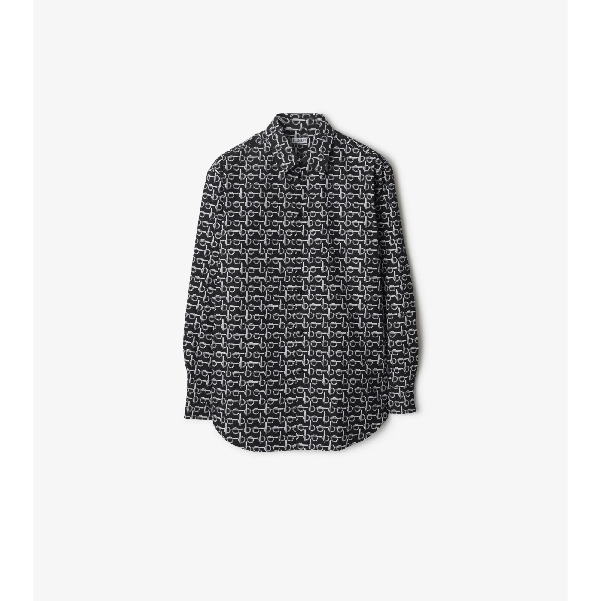 B Cotton Shirt - Silver/Black