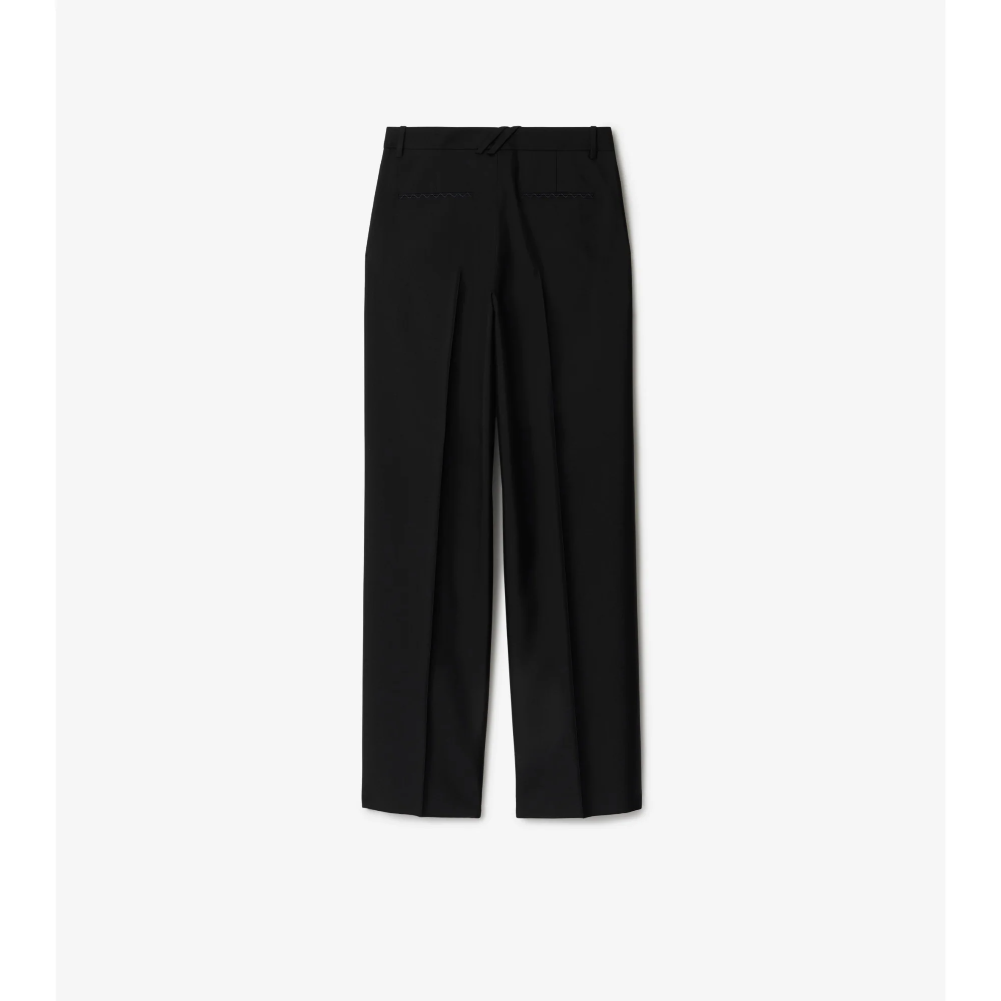 Wool Silk Tailored Trousers - Black - Image 5