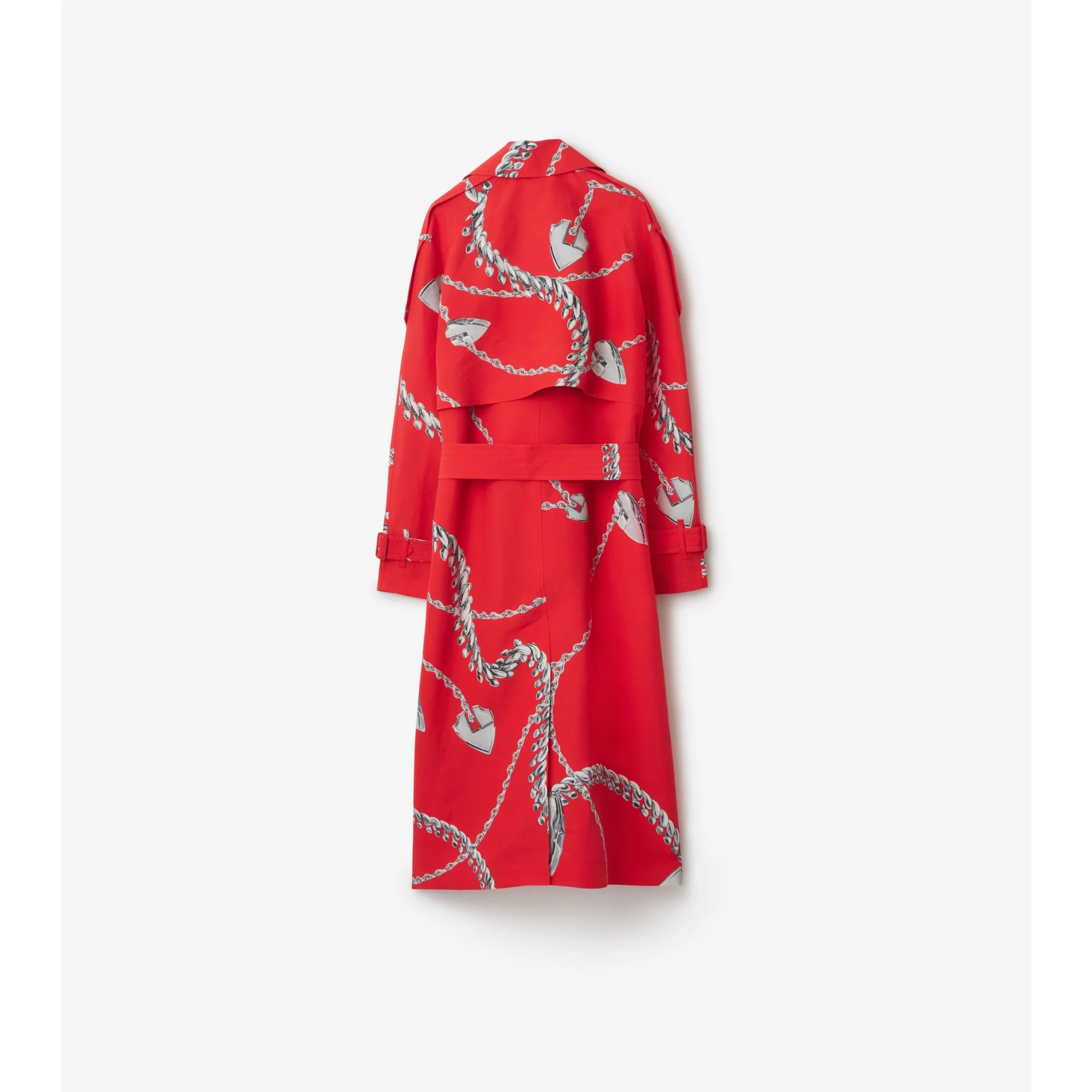 Long Shield Hardware Taffeta Trench Coat - Pillar IP Pattern - Image 5