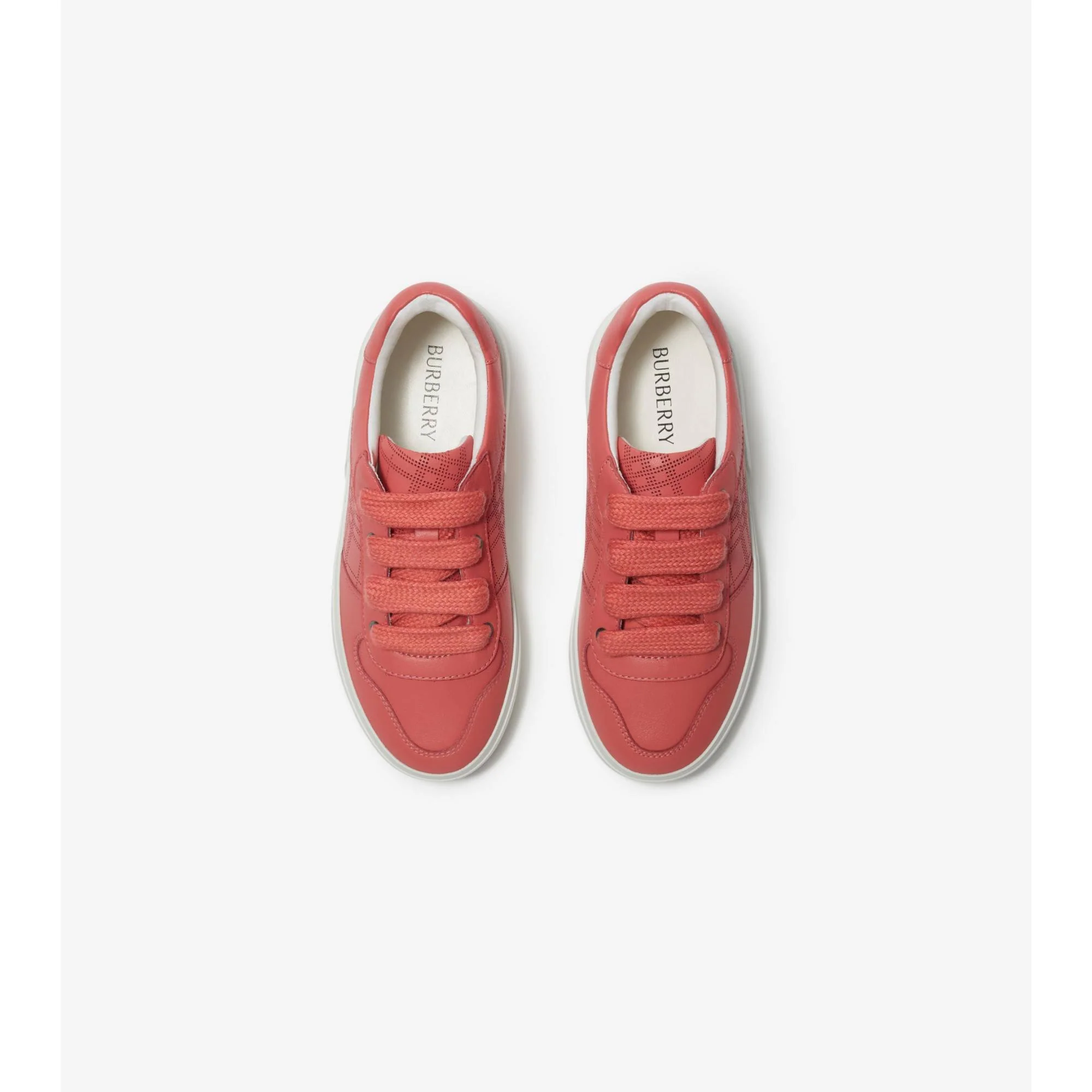 Check Leather Sneakers - Pale Hibiscus - Image 4