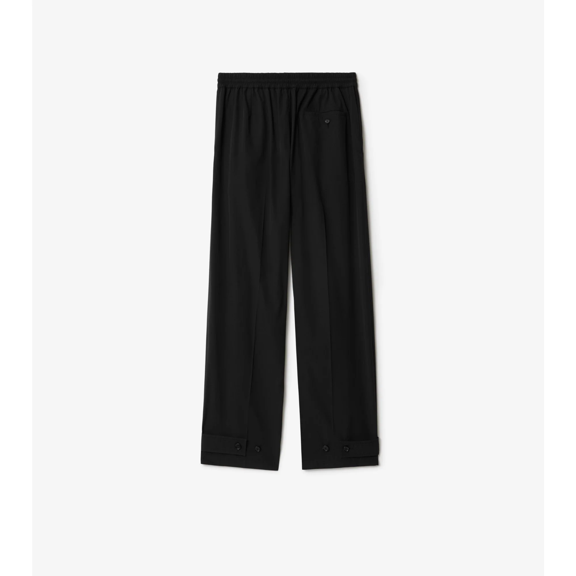 Cotton Blend Tailored Trousers - Black - Image 5