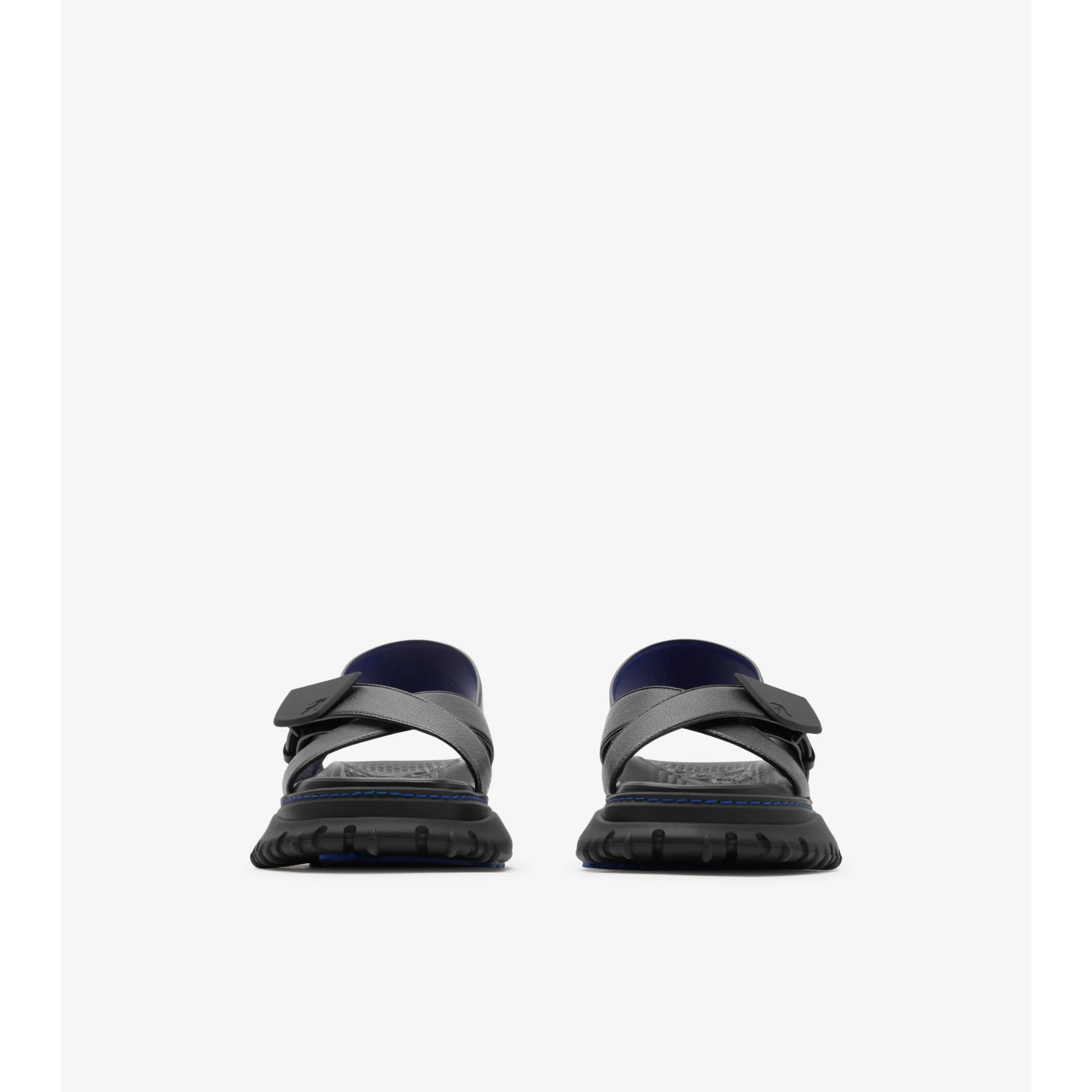 Leather Pebble Sandals - Black - Image 3